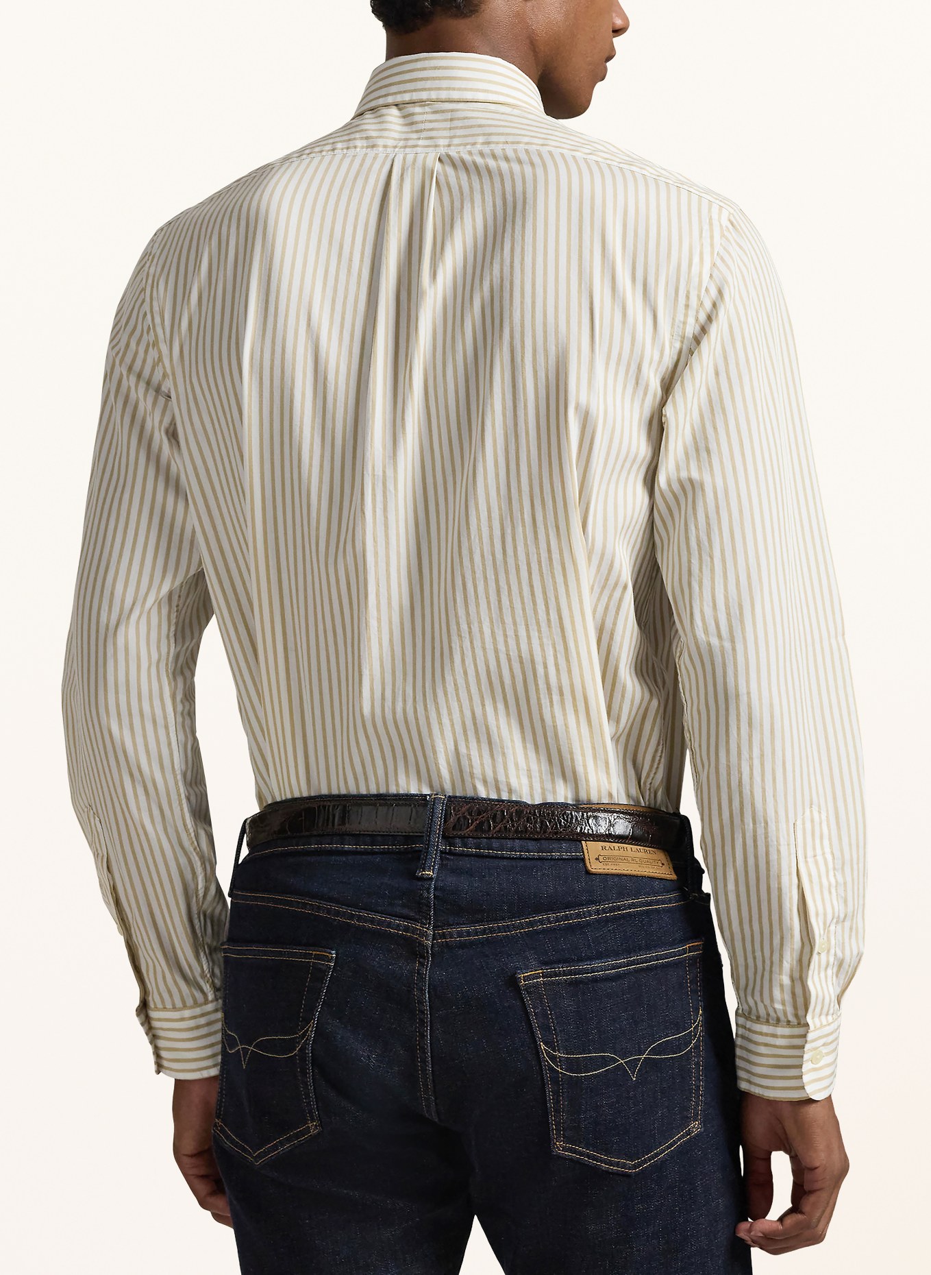 POLO RALPH LAUREN Koszula Custom Fit: BEŻOWY / BIAŁY