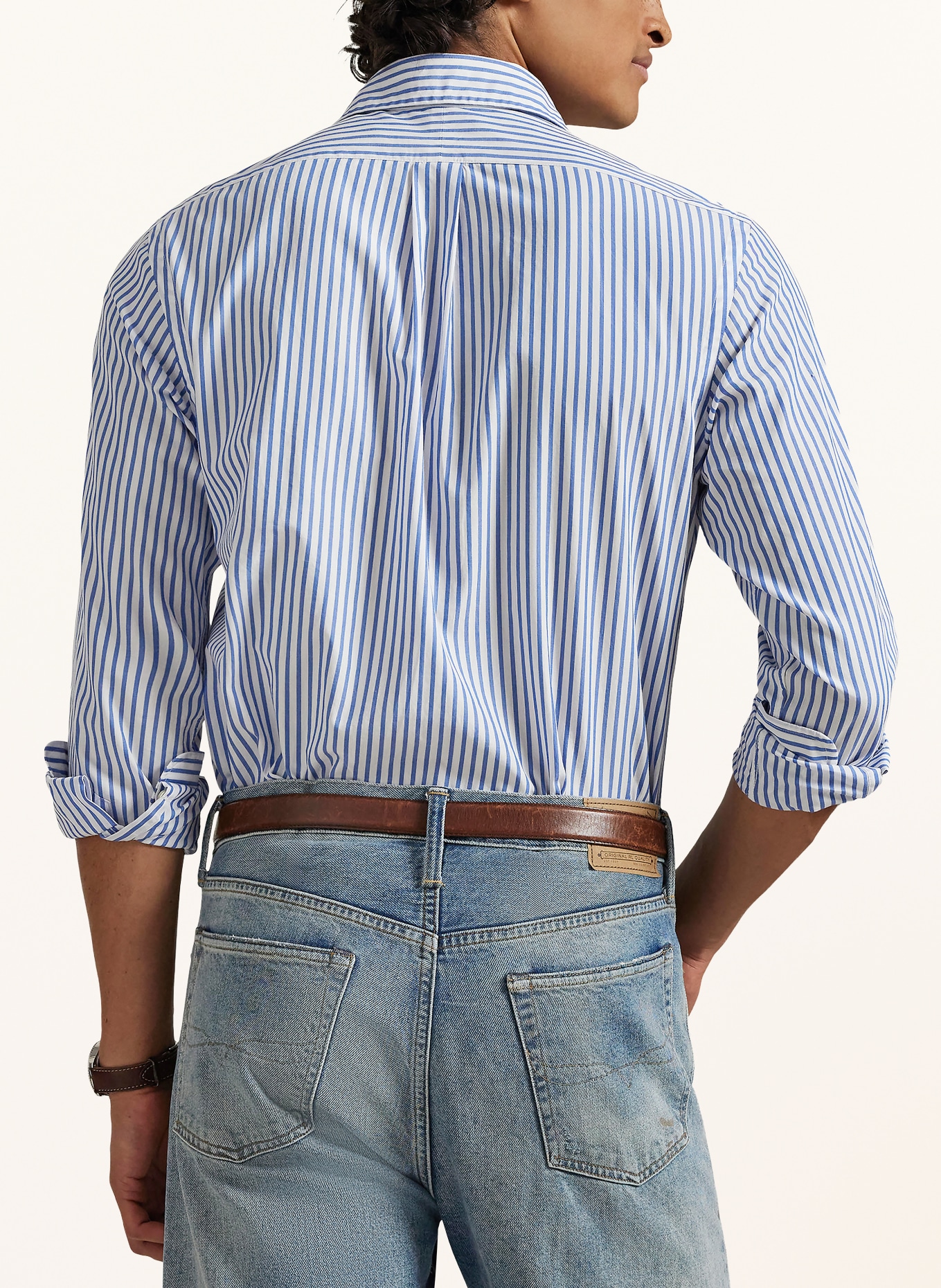 POLO RALPH LAUREN Koszula Custom Fit: GRANATOWY / BIAŁY