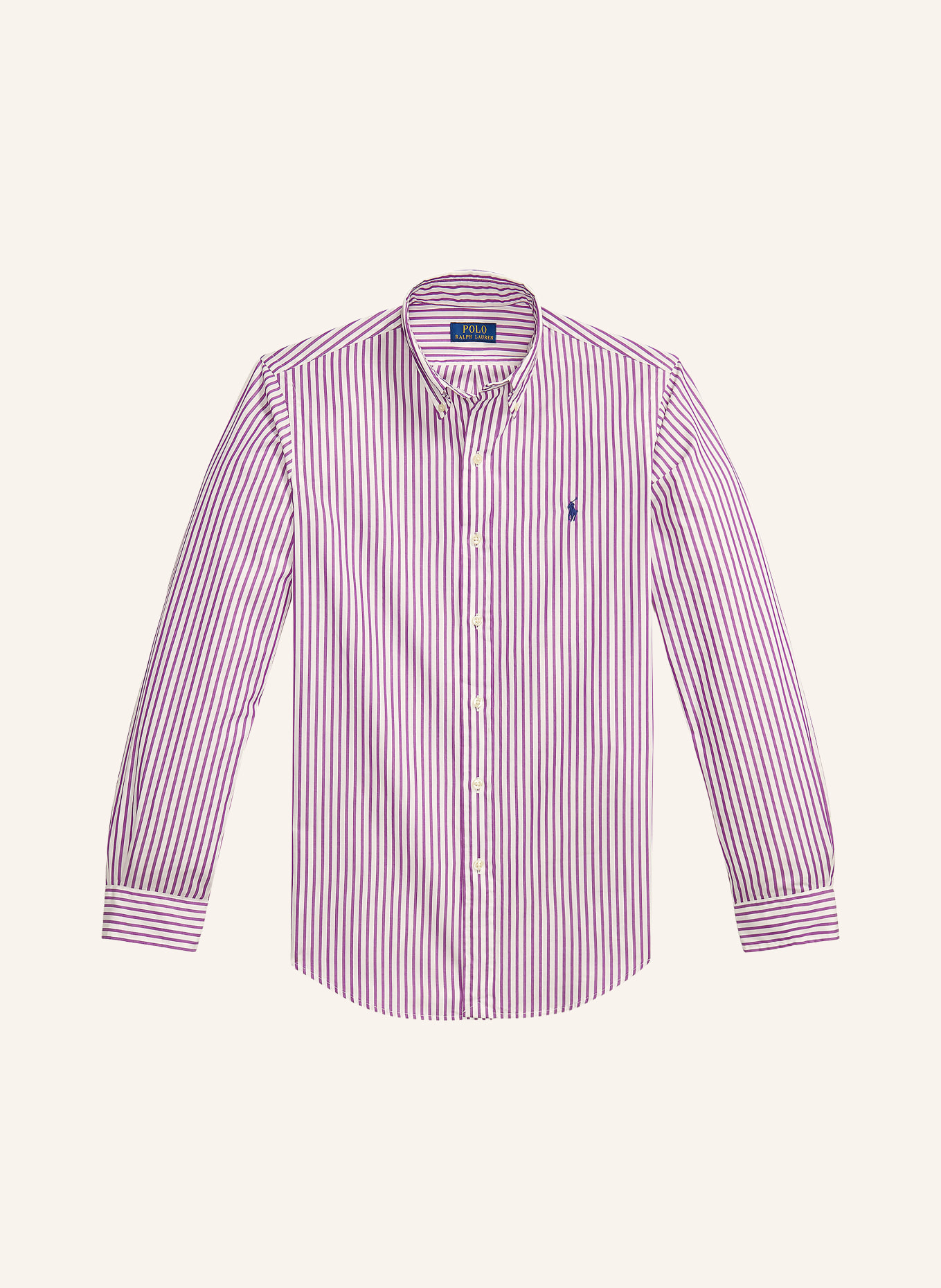 POLO RALPH LAUREN Hemd Custom Fit: LILA / WEISS