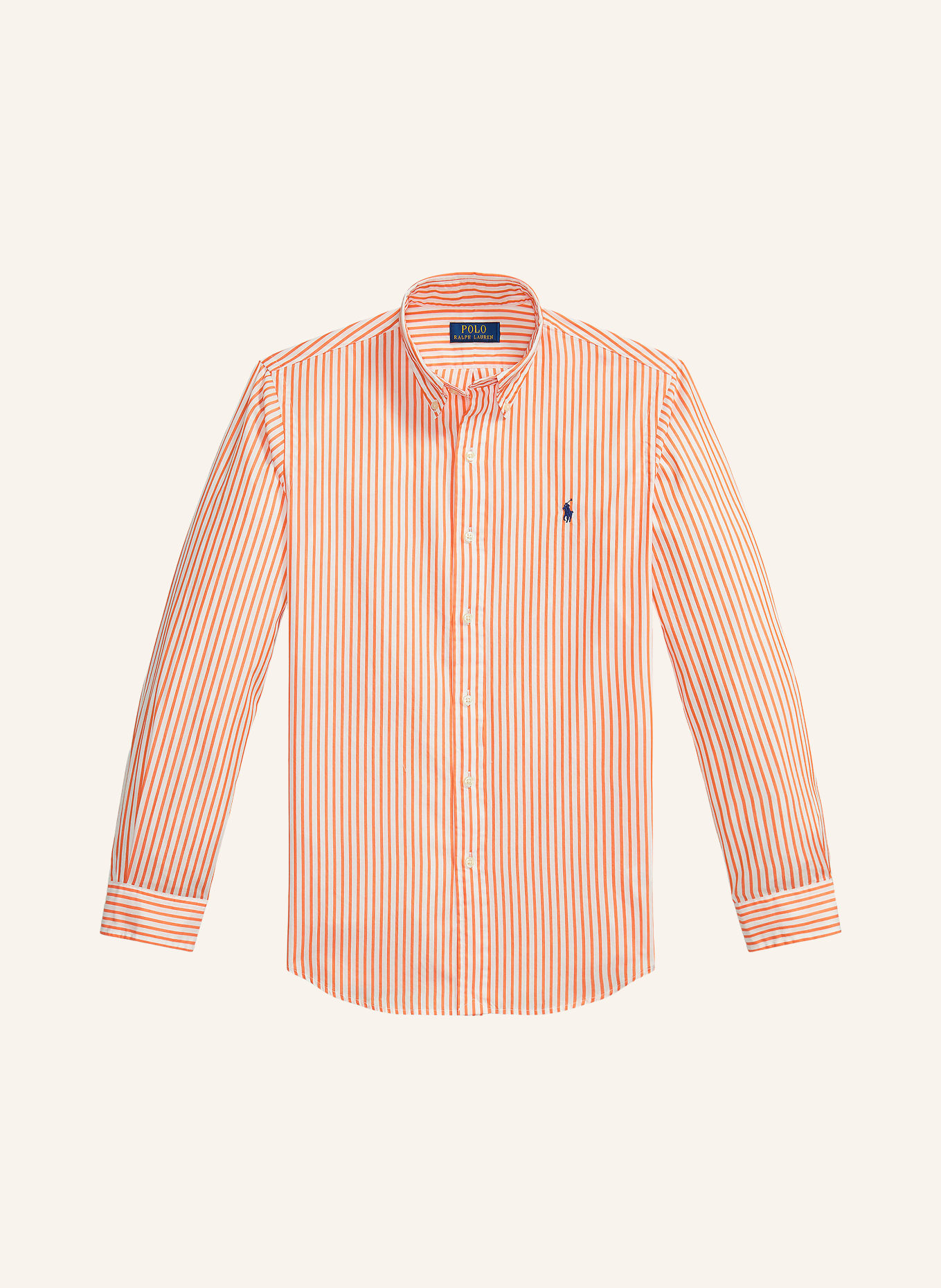 POLO RALPH LAUREN Chemise Custom Fit: ORANGE / BLANC