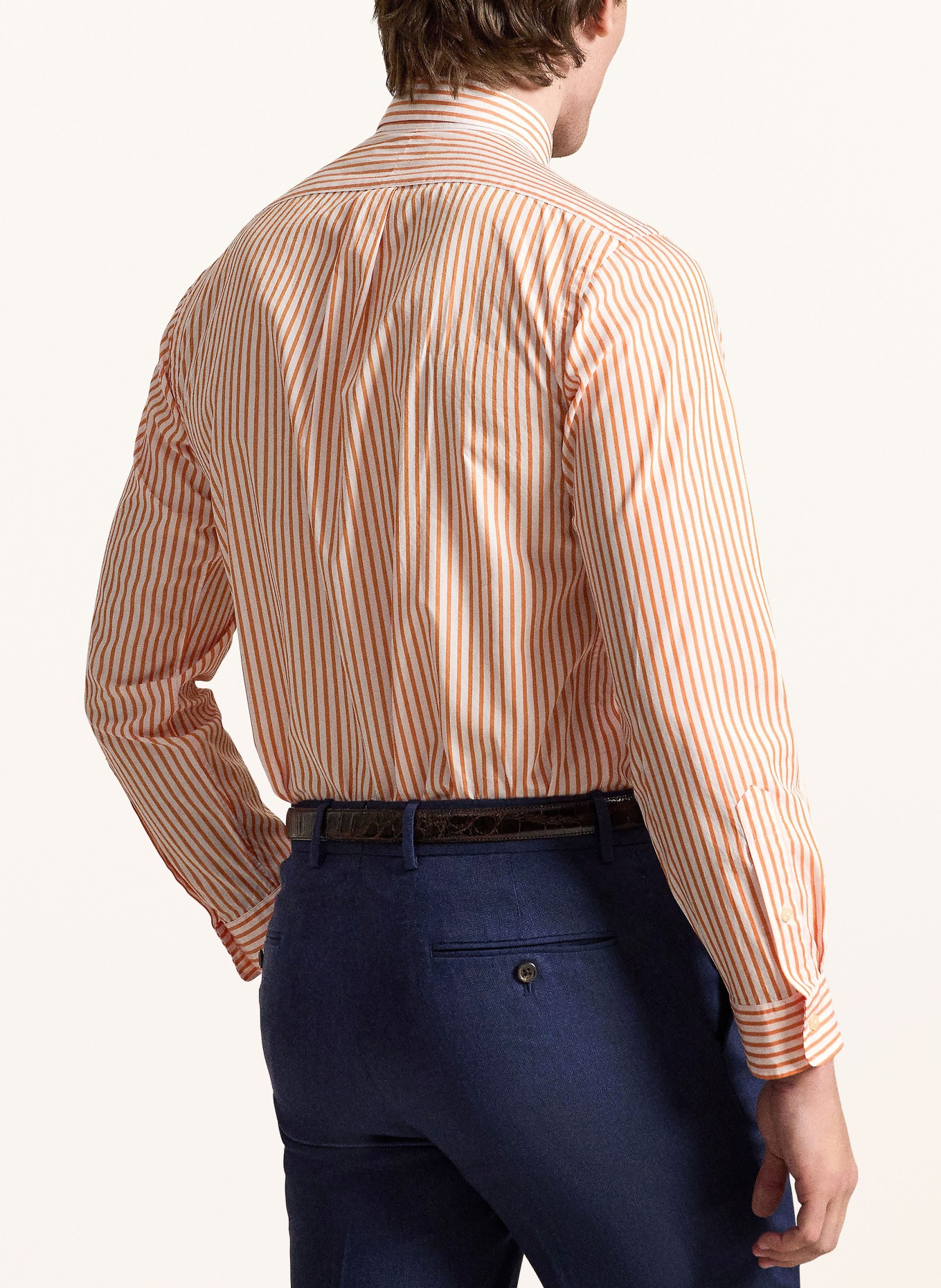 POLO RALPH LAUREN Chemise Custom Fit: ORANGE / BLANC