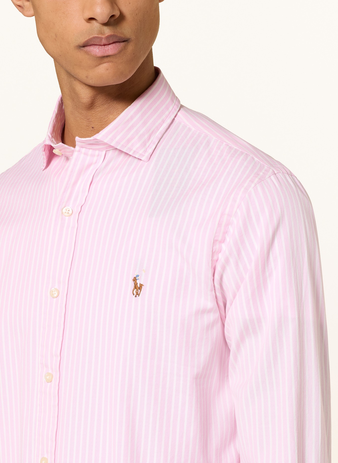 POLO RALPH LAUREN Oxfordhemd Custom Fit: ROSA / WEISS