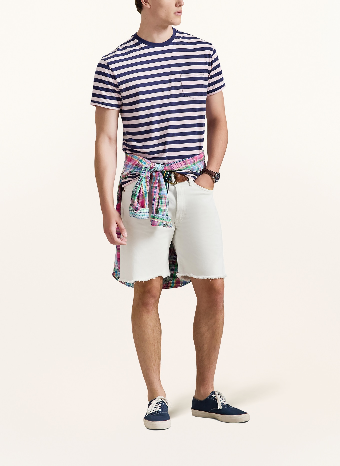 POLO RALPH LAUREN koszulka: BLADORÓŻOWY / GRANATOWY