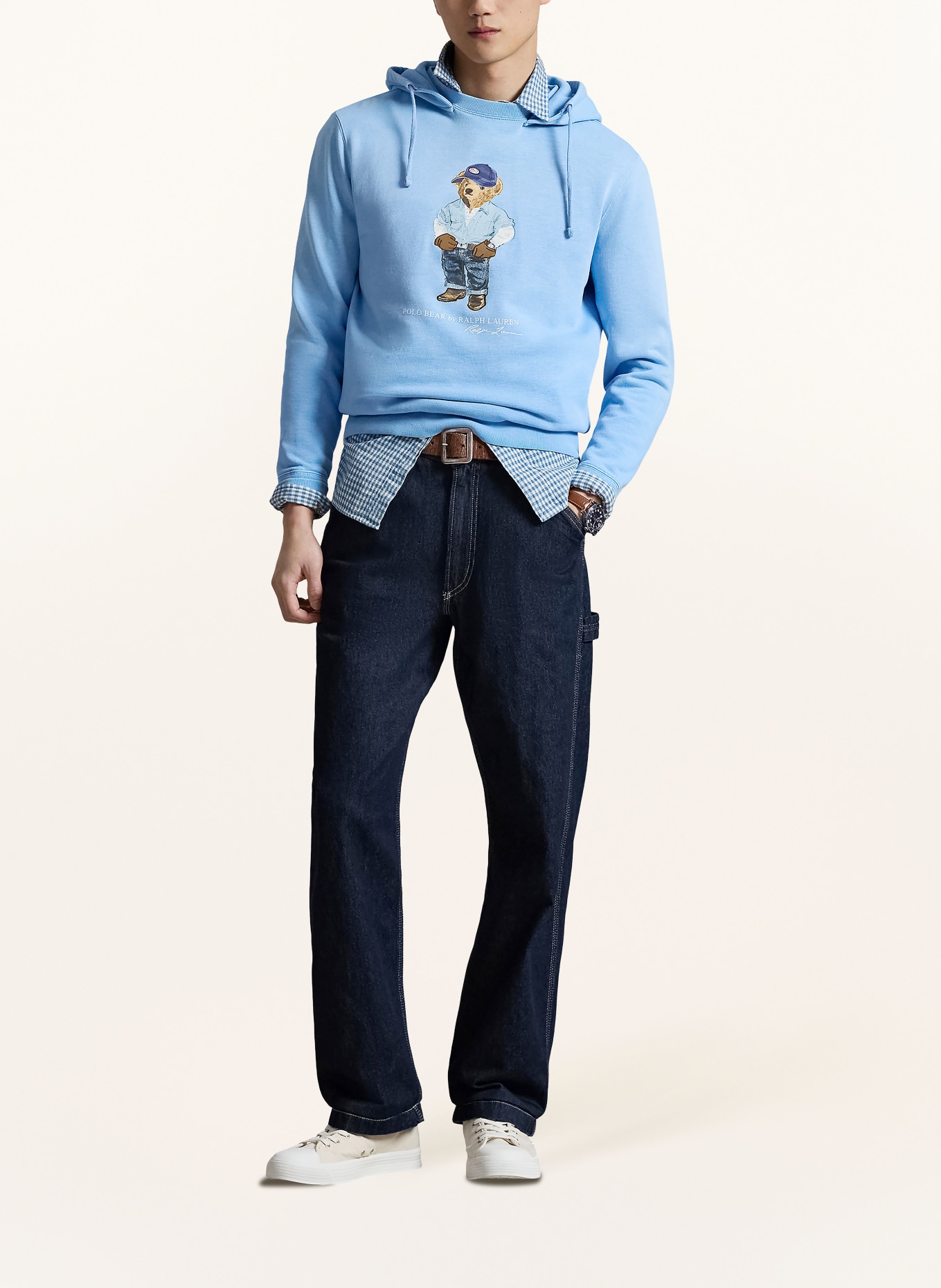 POLO RALPH LAUREN Hoodie: LICHTBLAUW / BRUIN / DONKERBLAUW