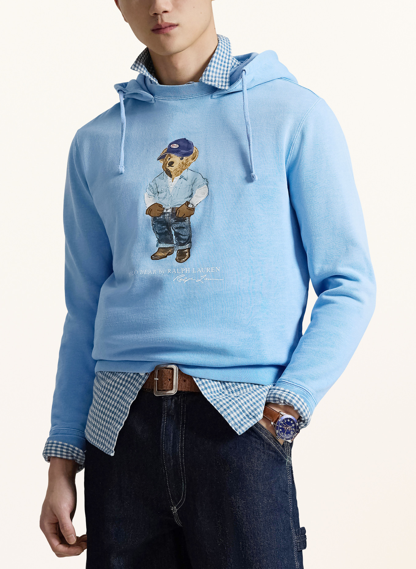 POLO RALPH LAUREN Hoodie: LICHTBLAUW / BRUIN / DONKERBLAUW