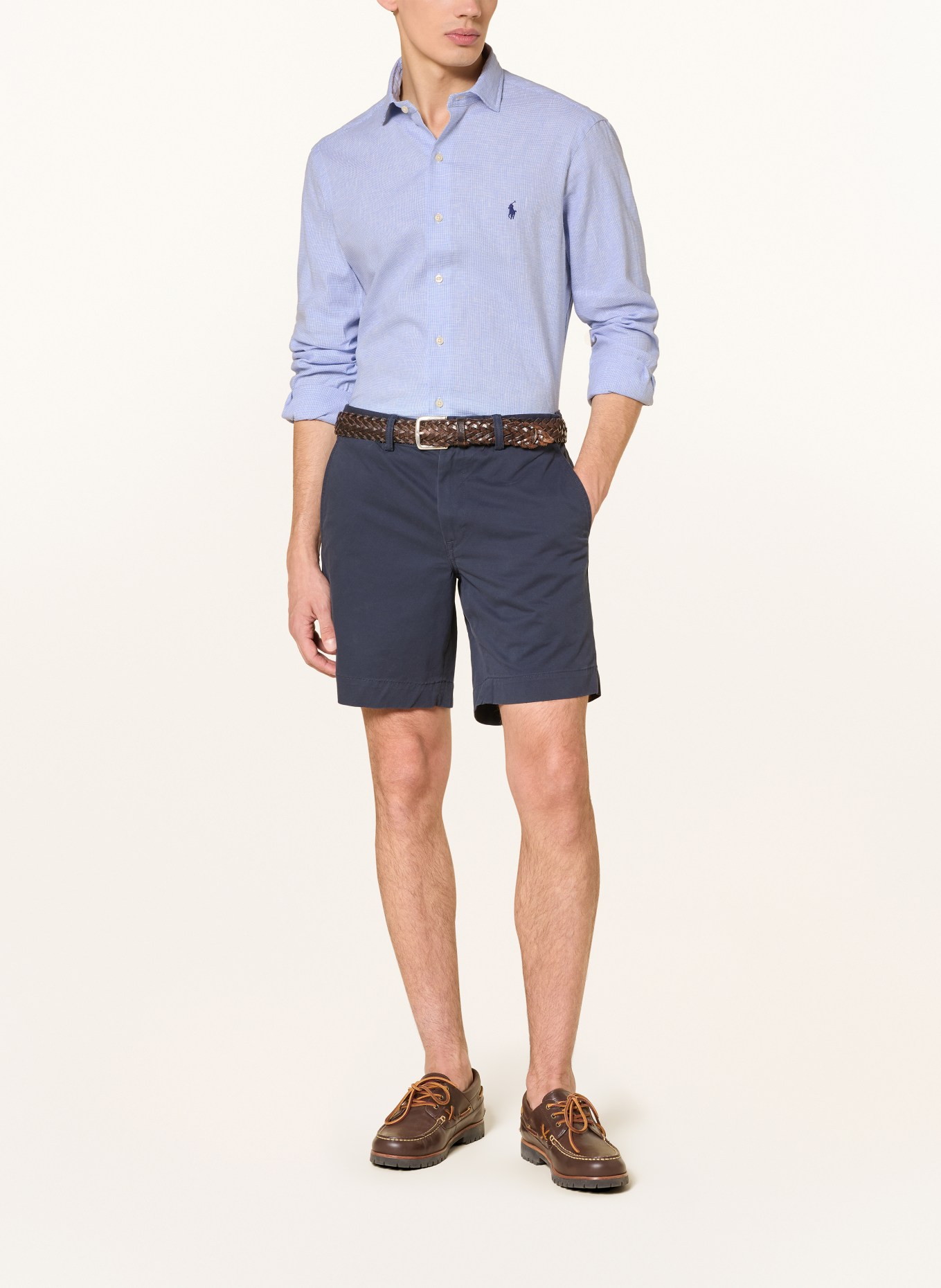 POLO RALPH LAUREN Overhemd met getailleerde pasvorm: LICHTBLAUW / WIT