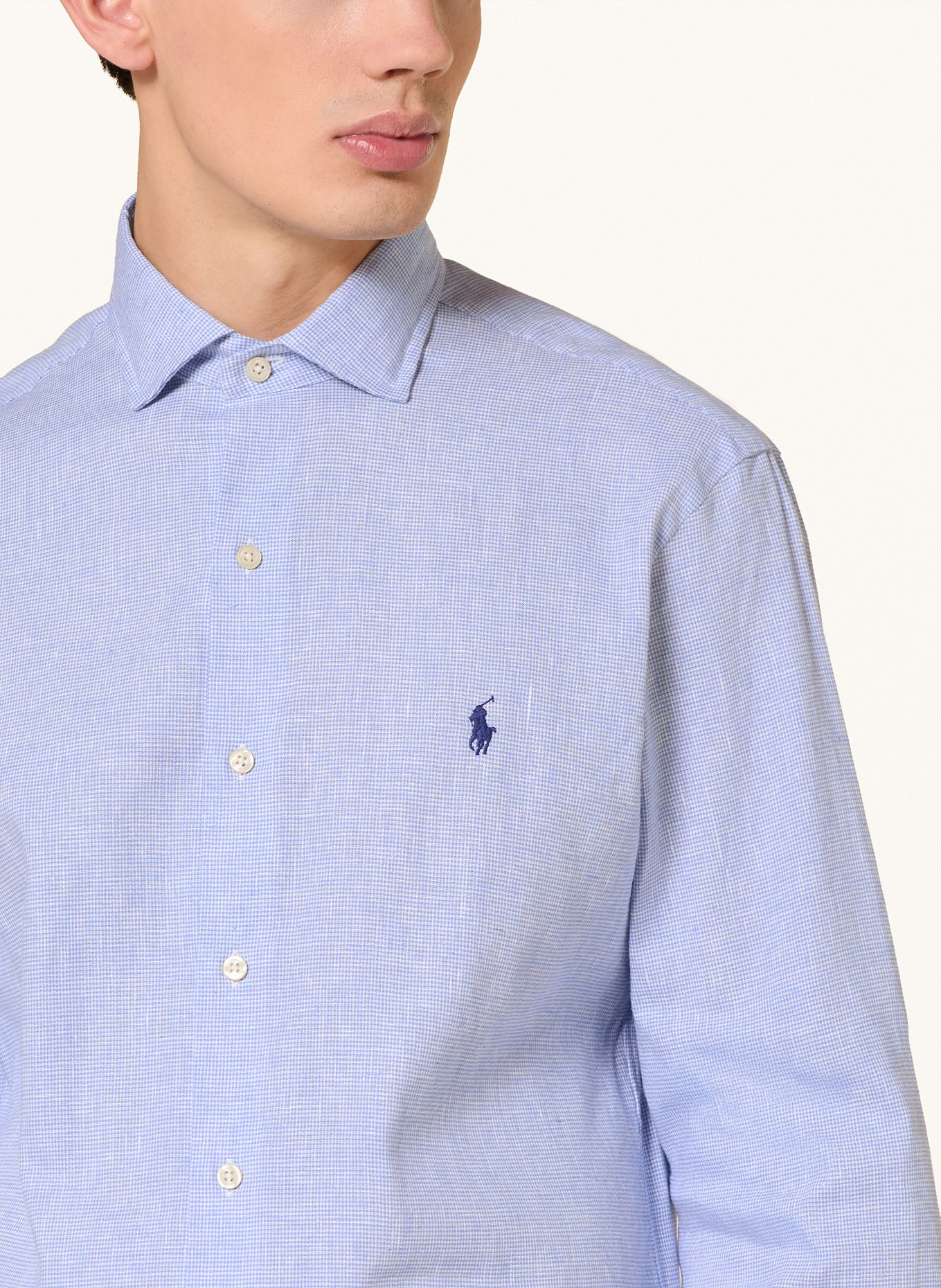 POLO RALPH LAUREN Overhemd met getailleerde pasvorm: LICHTBLAUW / WIT