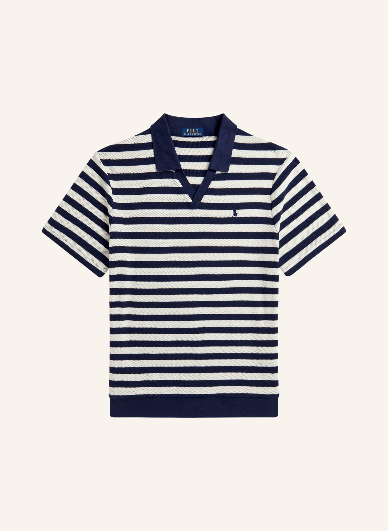 POLO RALPH LAUREN Gebreid poloshirt: DONKERBLAUW / WIT