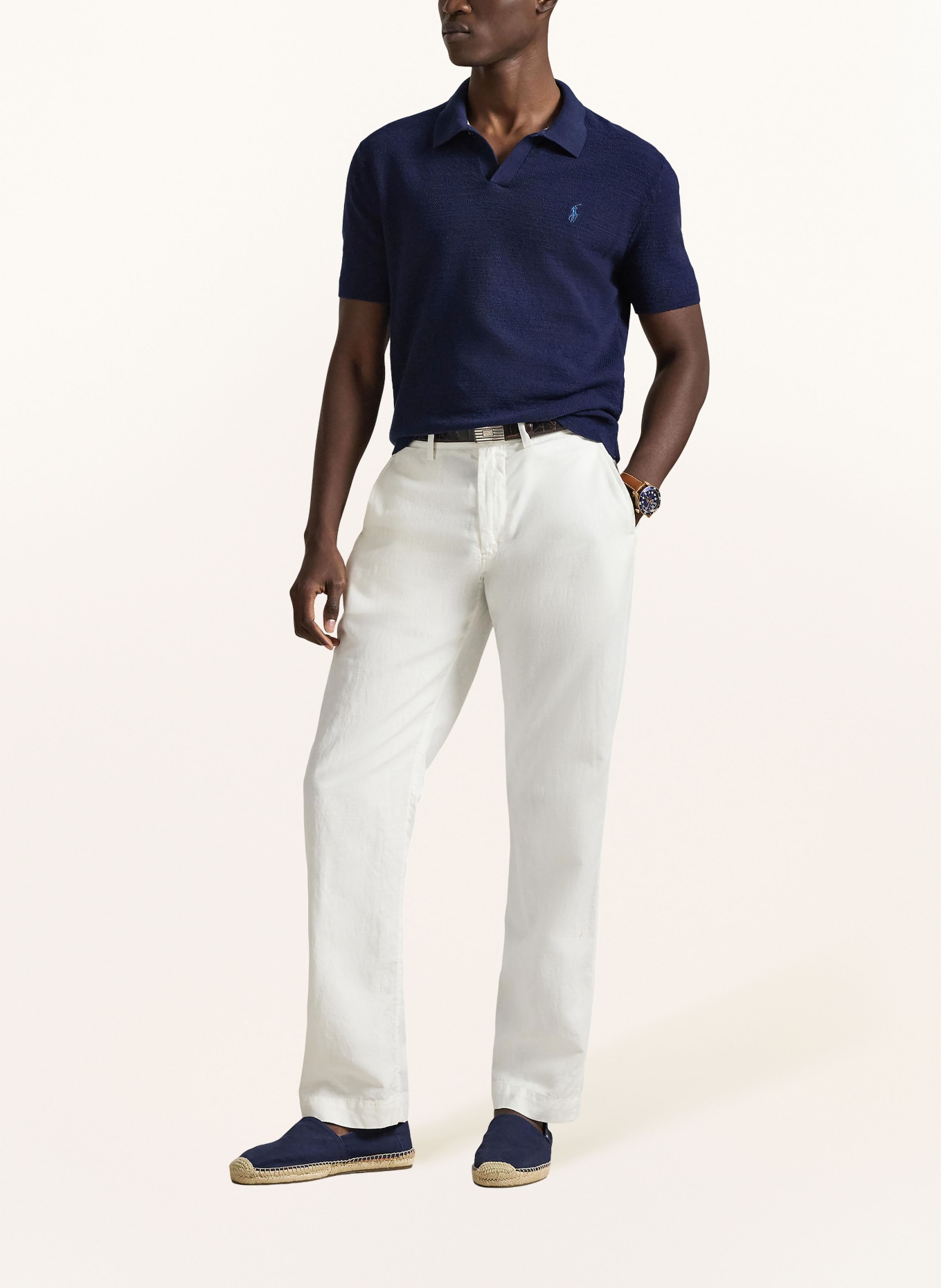 POLO RALPH LAUREN Chino Classic Fit z lnem: BIAŁY