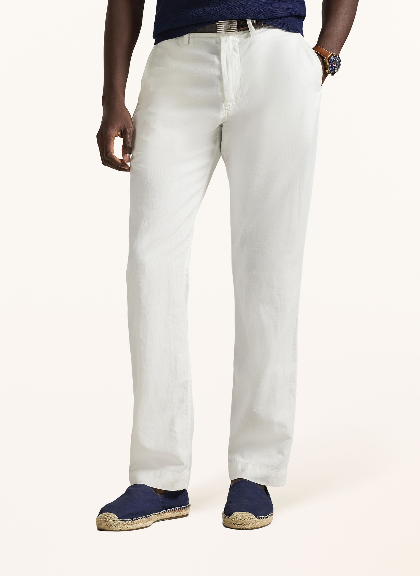 POLO RALPH LAUREN Chino Classic Fit z lnem: BIAŁY