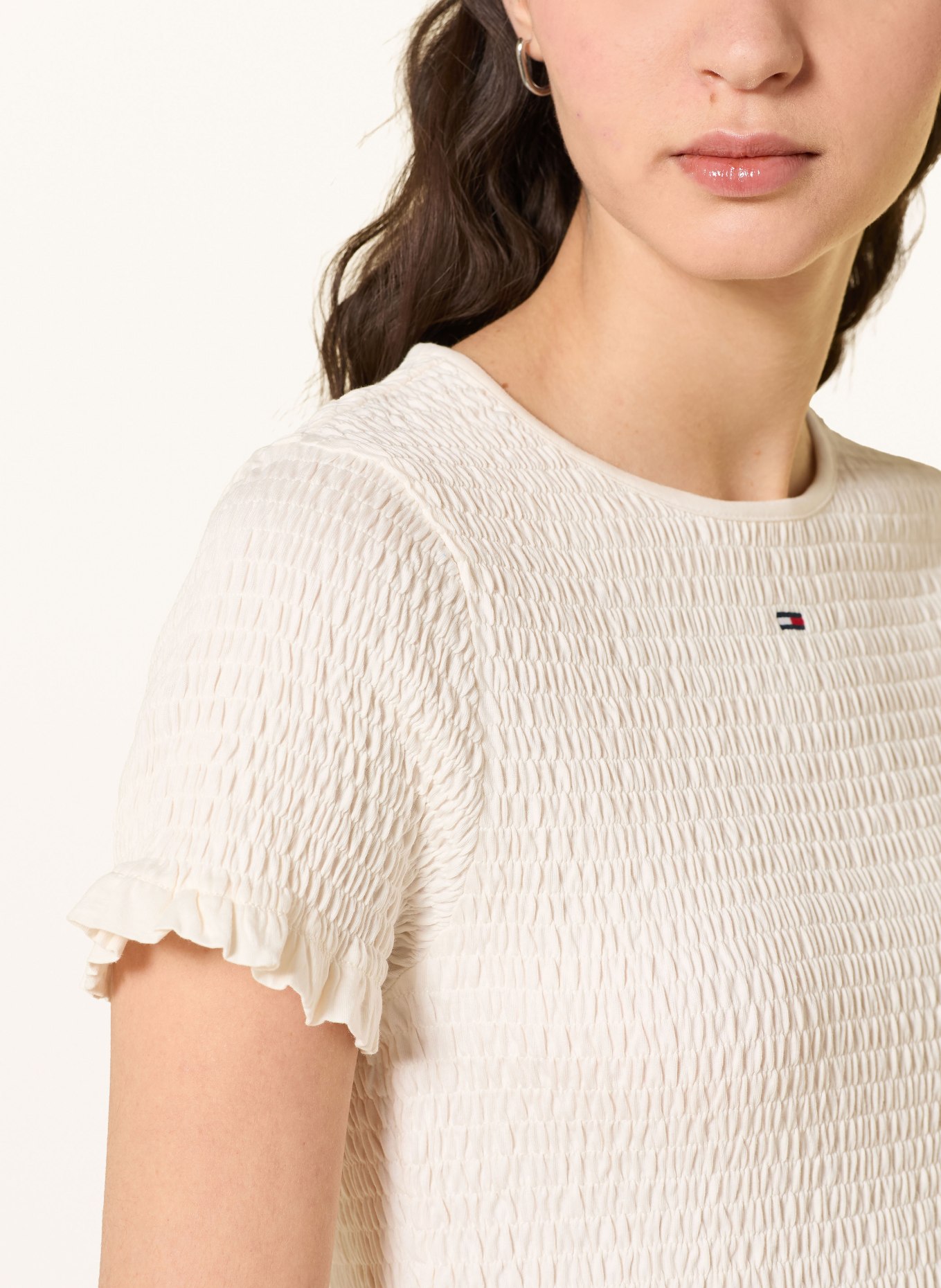 TOMMY JEANS T-shirt à volants: BLANC