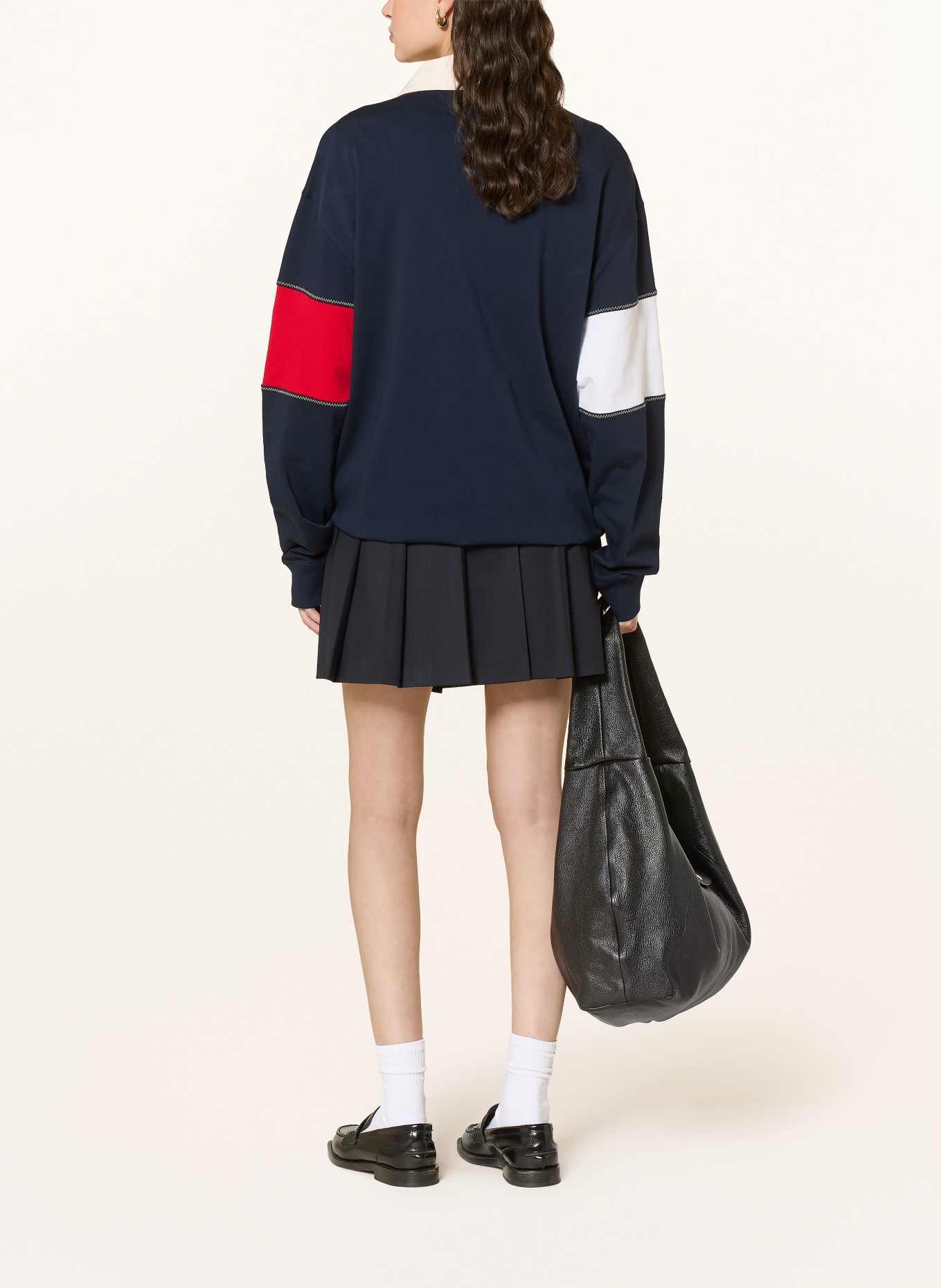 TOMMY JEANS maillot de rugby: BLEU FONCÉ / ROUGE / BLANC