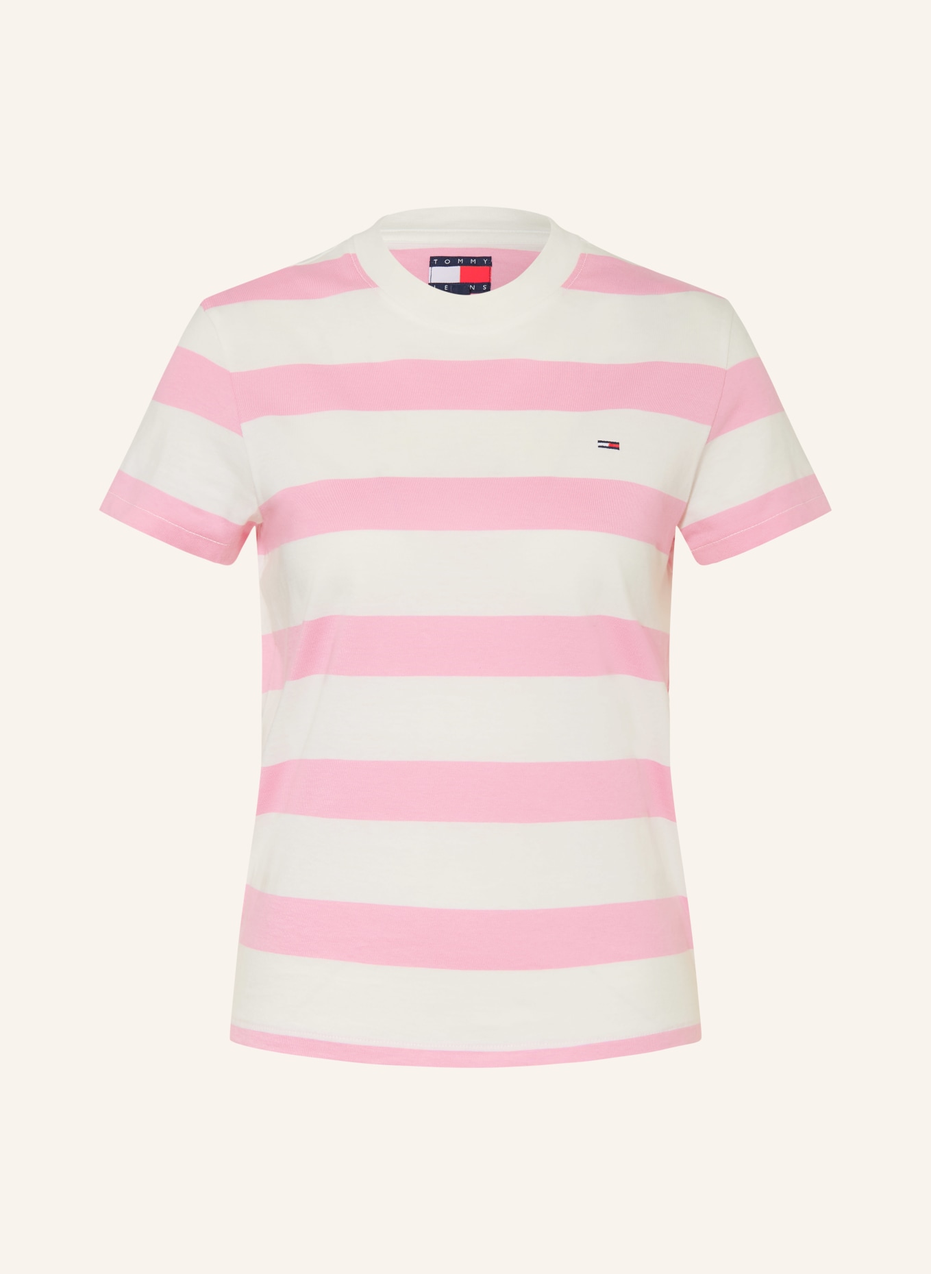 TOMMY JEANS T-Shirt: ROSA / WEISS