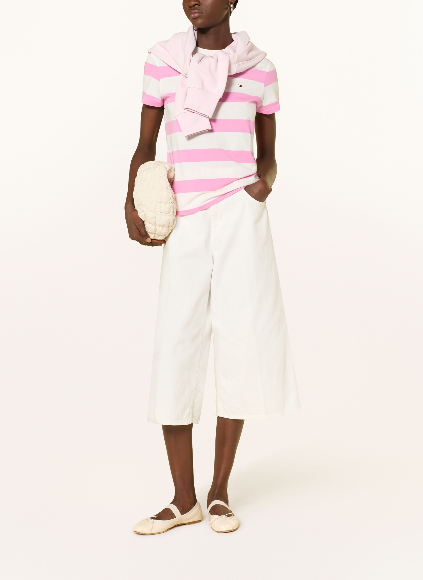 TOMMY JEANS T-Shirt: ROSA / WEISS