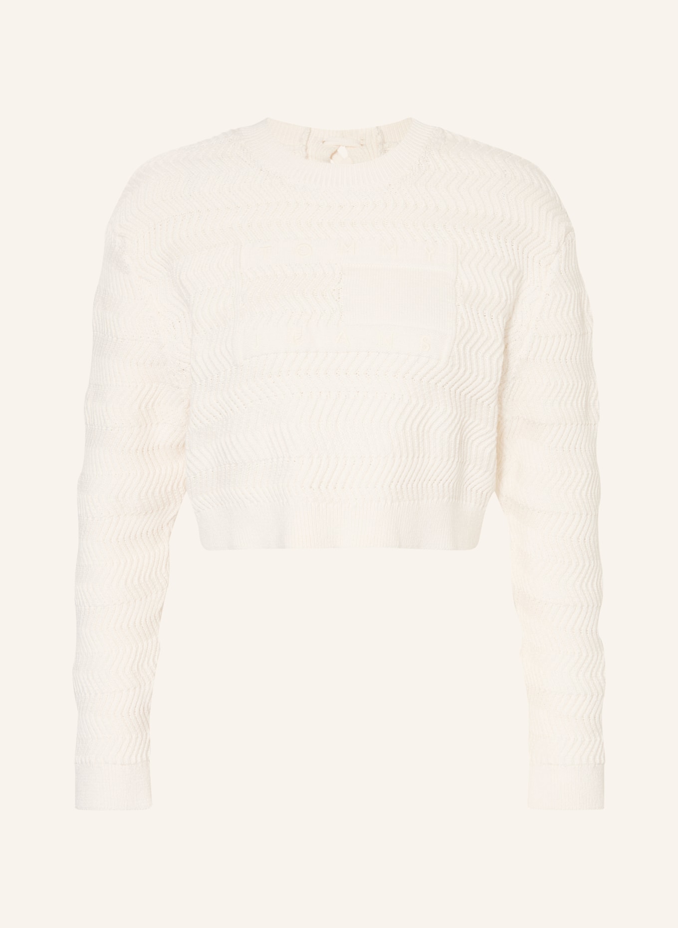 TOMMY JEANS Cropped-Pullover: WEISS