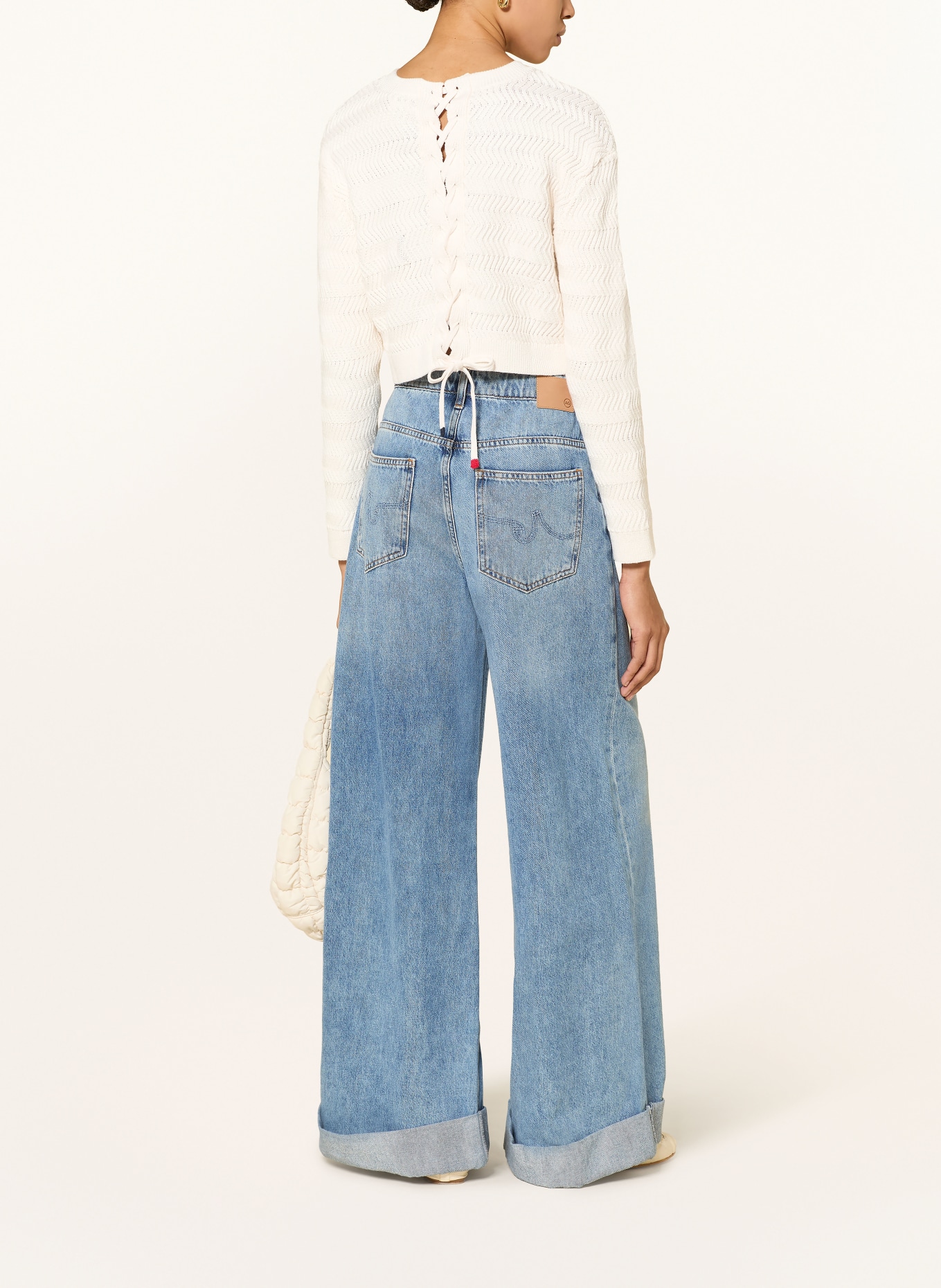 TOMMY JEANS Cropped-Pullover: WEISS