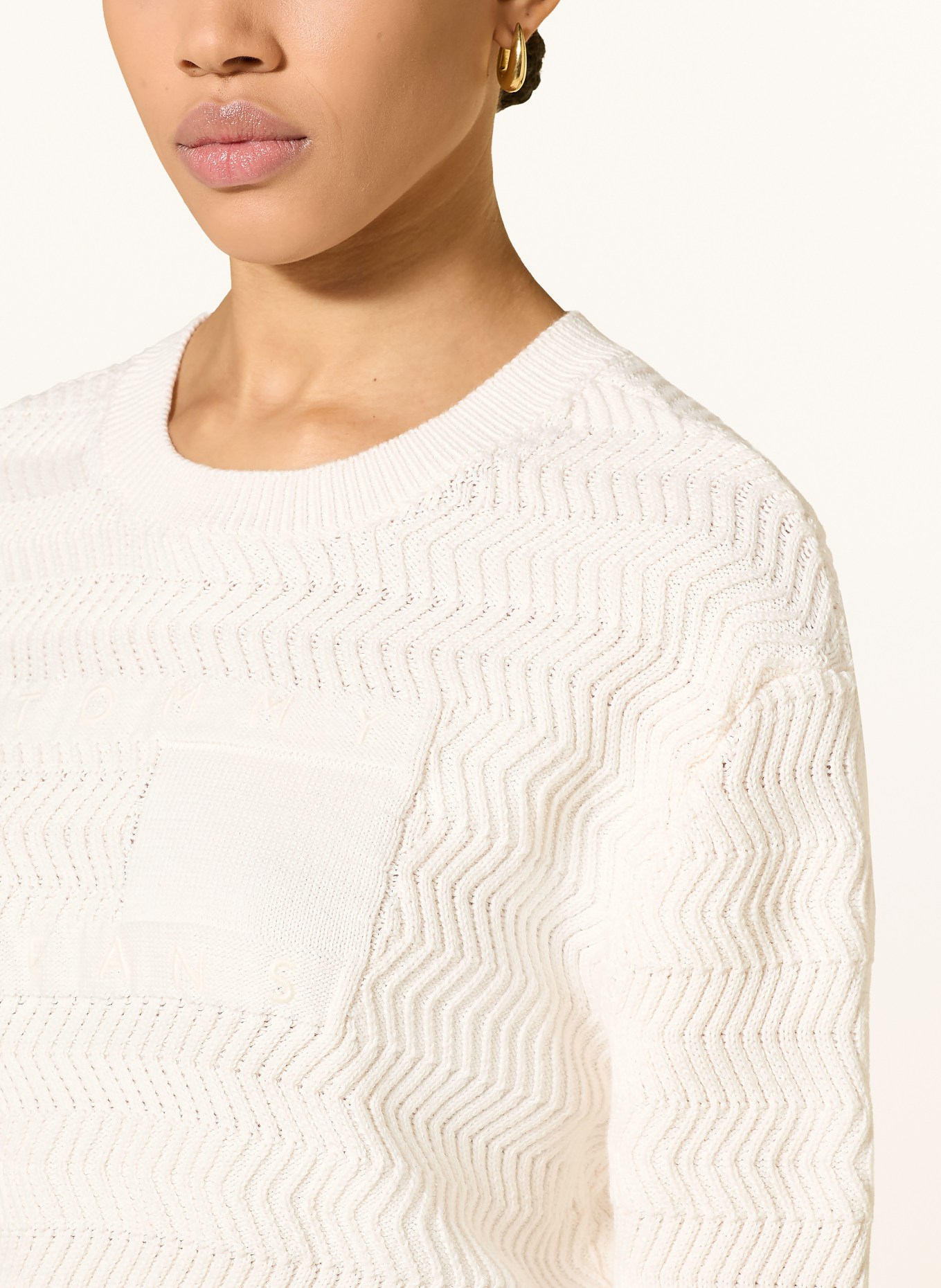 TOMMY JEANS Cropped-Pullover: WEISS