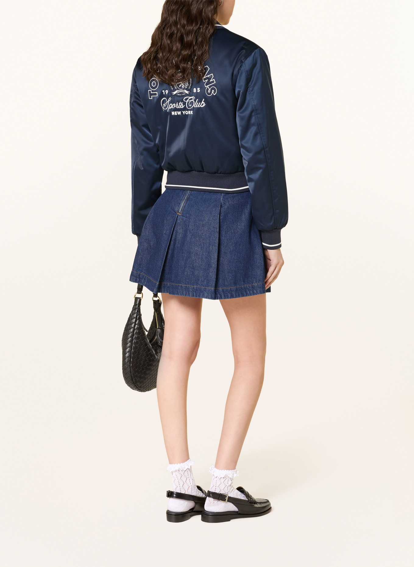 TOMMY JEANS College-Jacke aus Satin: DUNKELBLAU