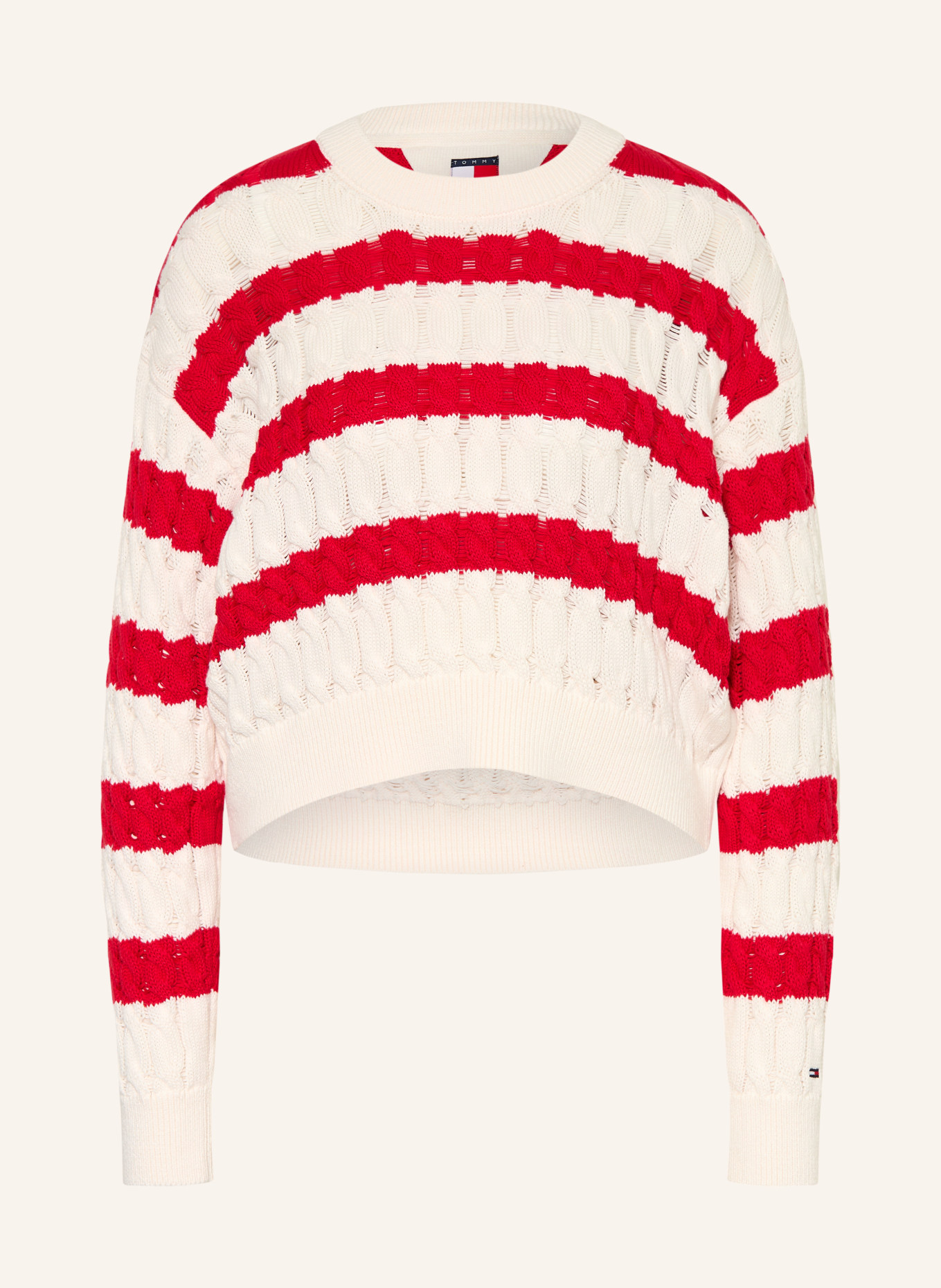 TOMMY JEANS sweter: BIAŁY / CZERWONY