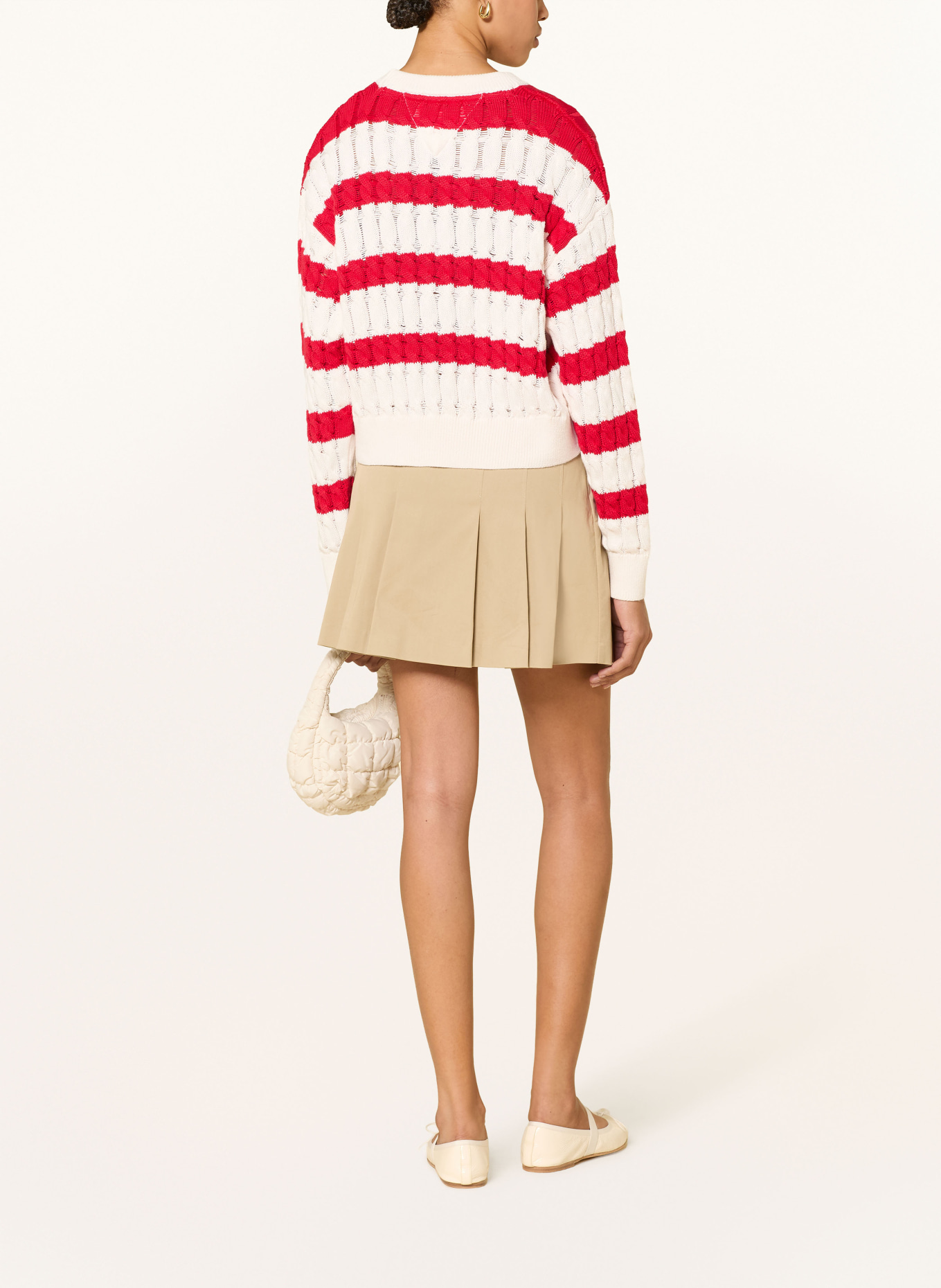 TOMMY JEANS sweter: BIAŁY / CZERWONY