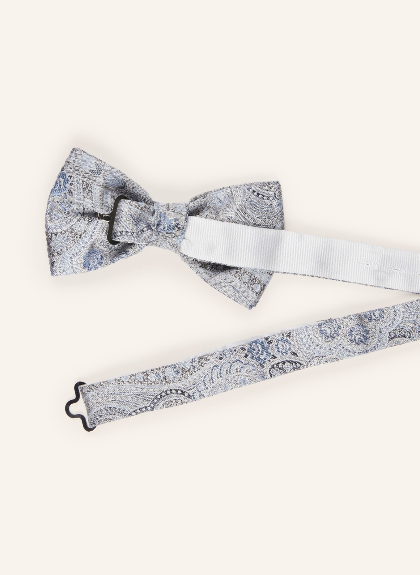 Sterlington Set: Fliege und Einstecktuch: BLAU / GRAU