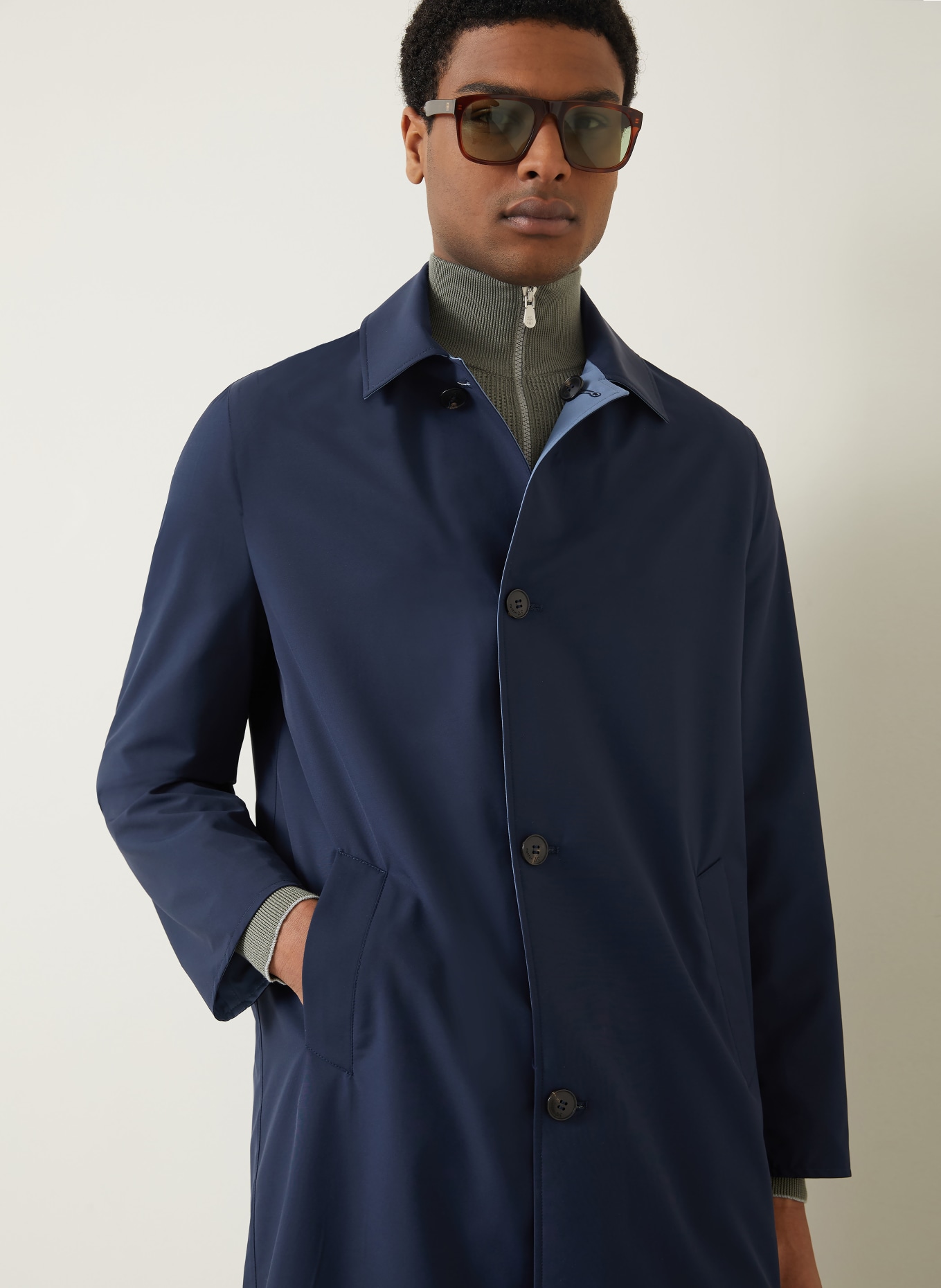 manzoni 24 Manteau réversible: BLEU FONCÉ / BLEU CLAIR