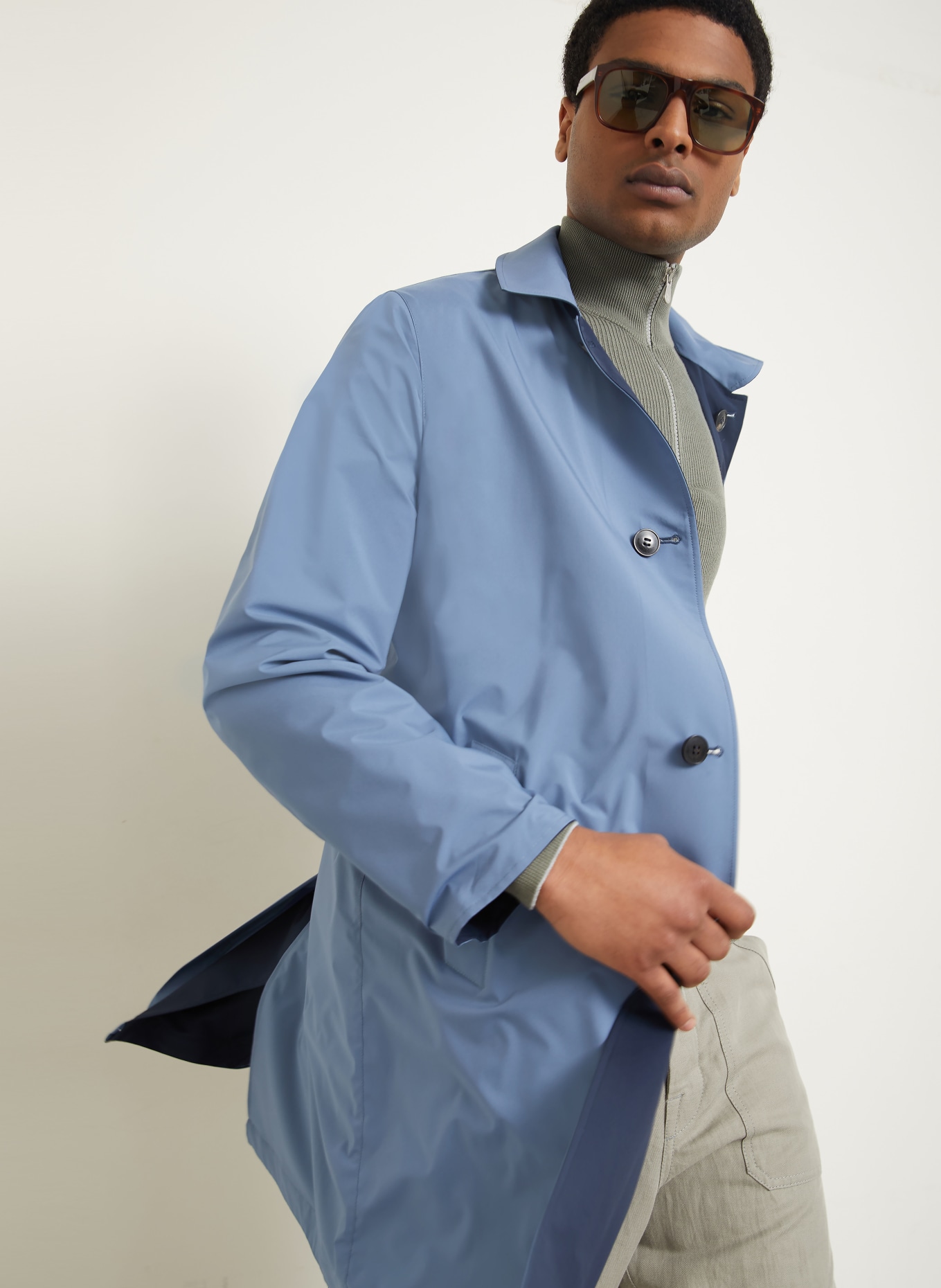 manzoni 24 Manteau réversible: BLEU FONCÉ / BLEU CLAIR