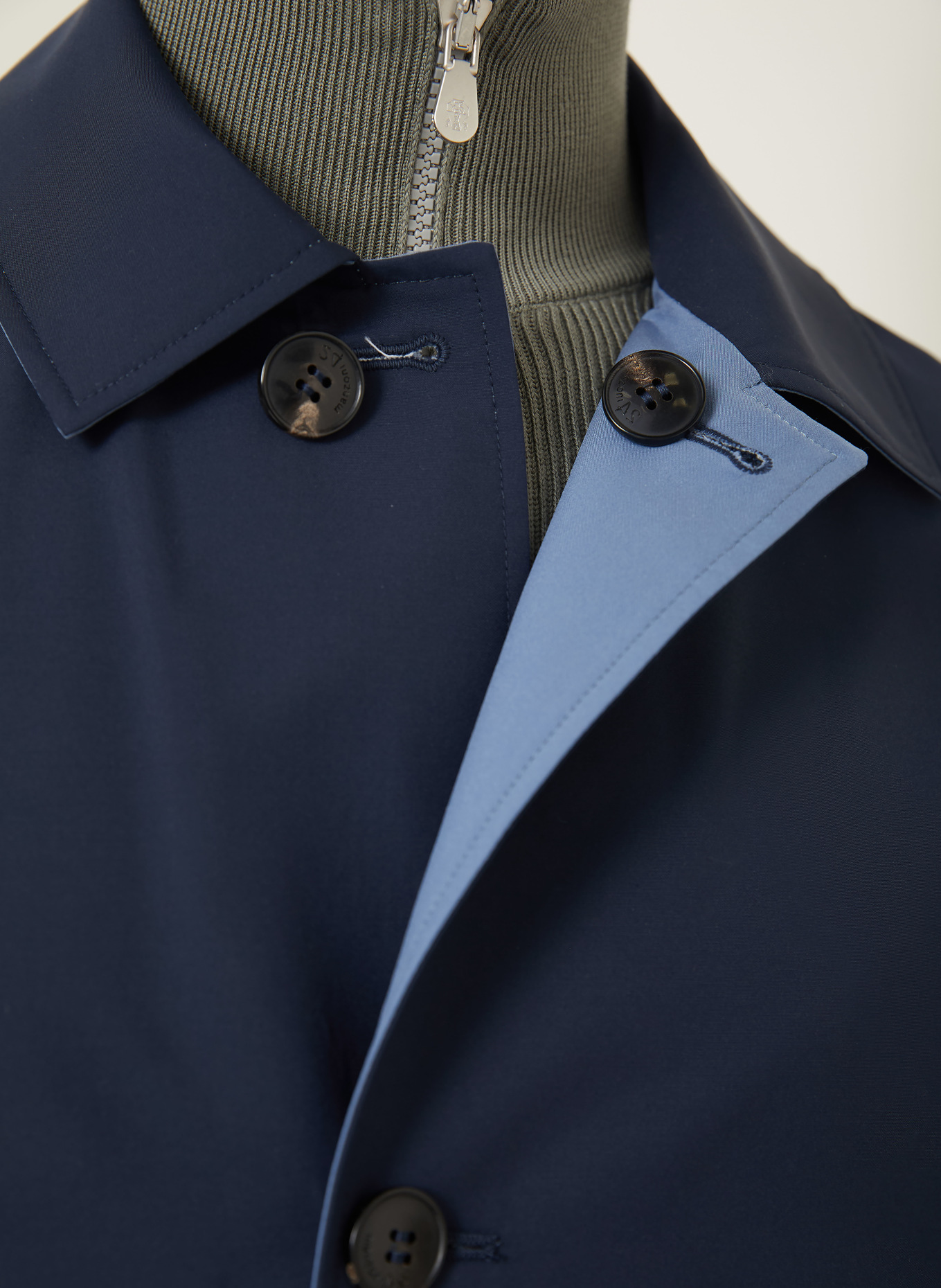 manzoni 24 Manteau réversible: BLEU FONCÉ / BLEU CLAIR