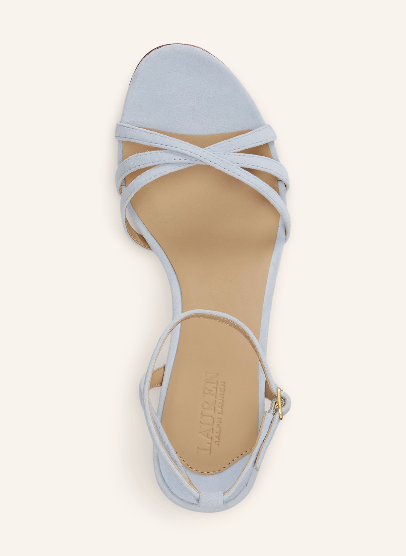 LAUREN RALPH LAUREN sandały: JASNONIEBIESKI / ZŁOTY