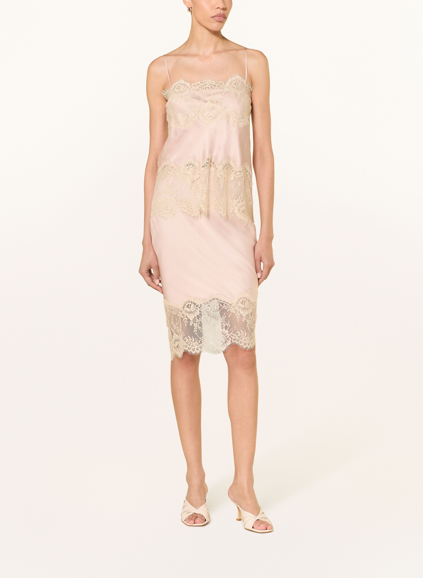 Herskind LINNEA Satin Top with Lace: ROSE GOLD / CREAM