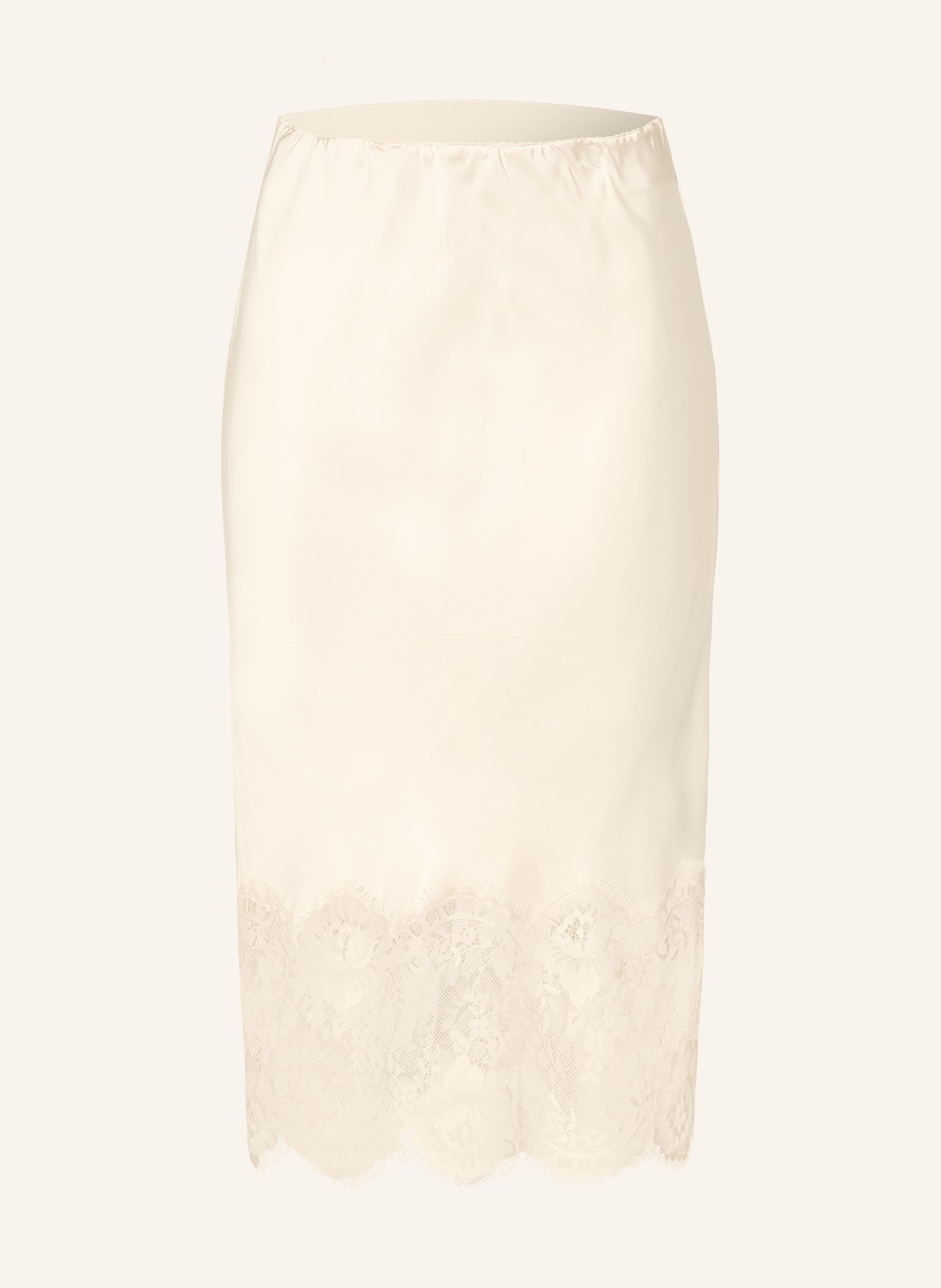 Herskind Satynowa spódnica HERBERT z koronką: KREMOWY