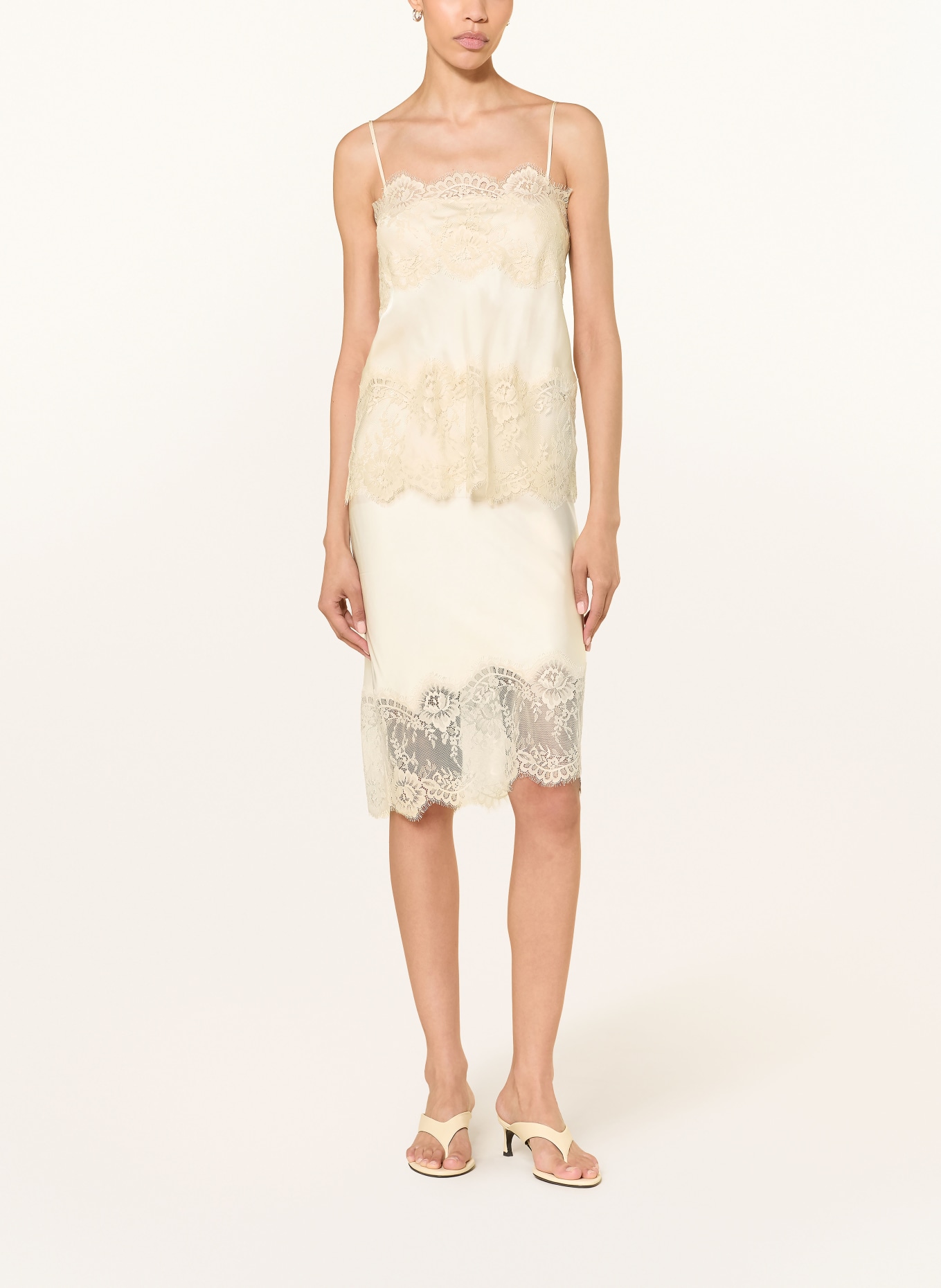 Herskind Satynowa spódnica HERBERT z koronką: KREMOWY