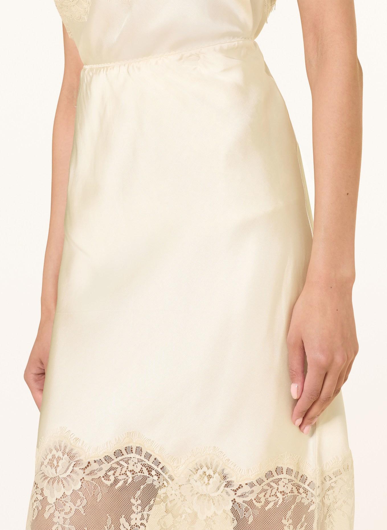 Herskind Satynowa spódnica HERBERT z koronką: KREMOWY