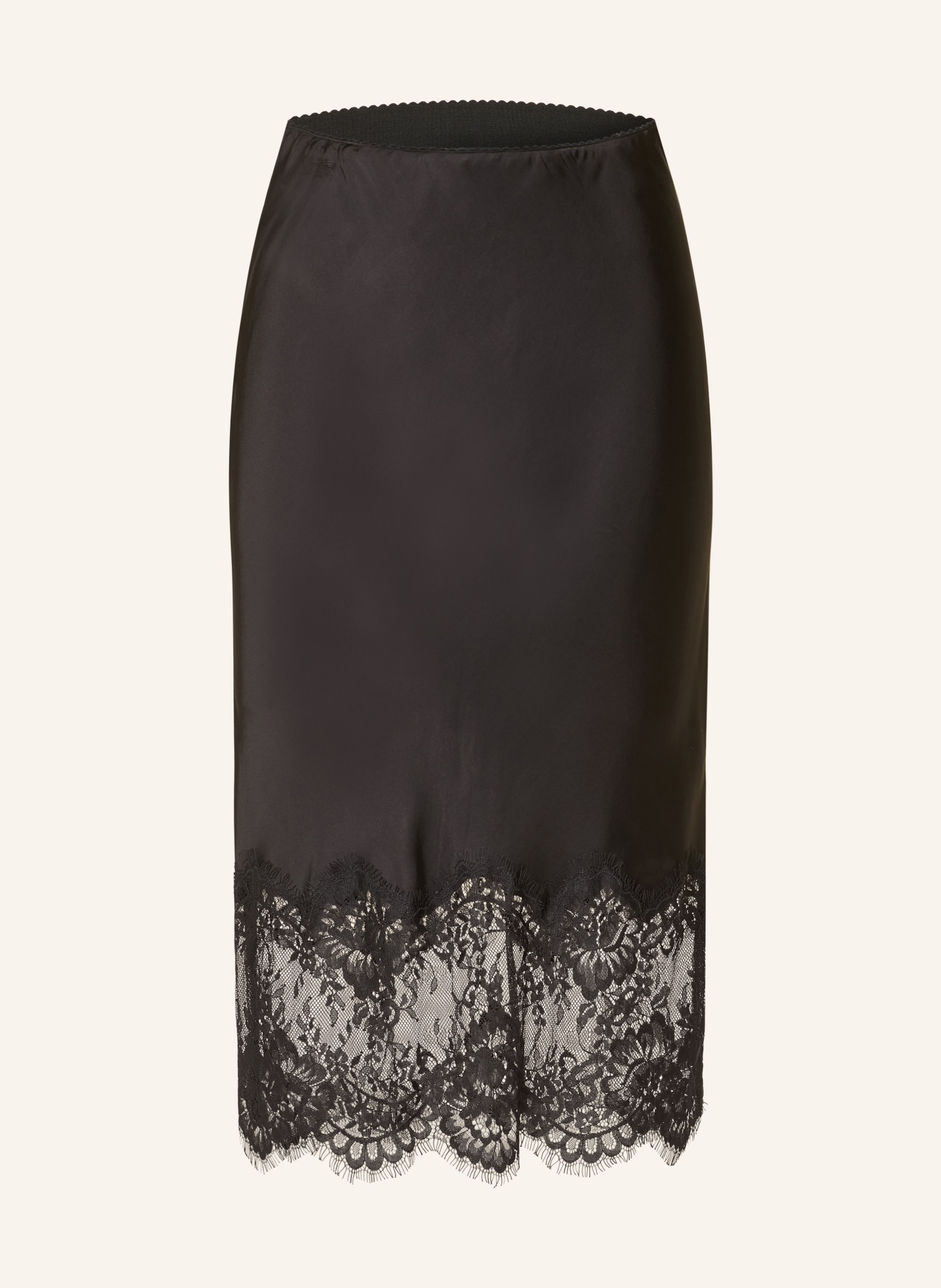 Herskind Satynowa spódnica HERBERT z koronką: CZARNY