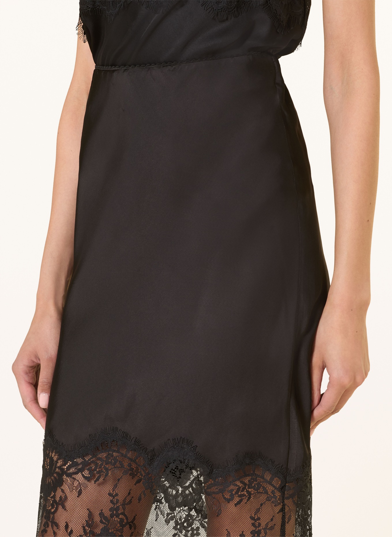 Herskind Satynowa spódnica HERBERT z koronką: CZARNY