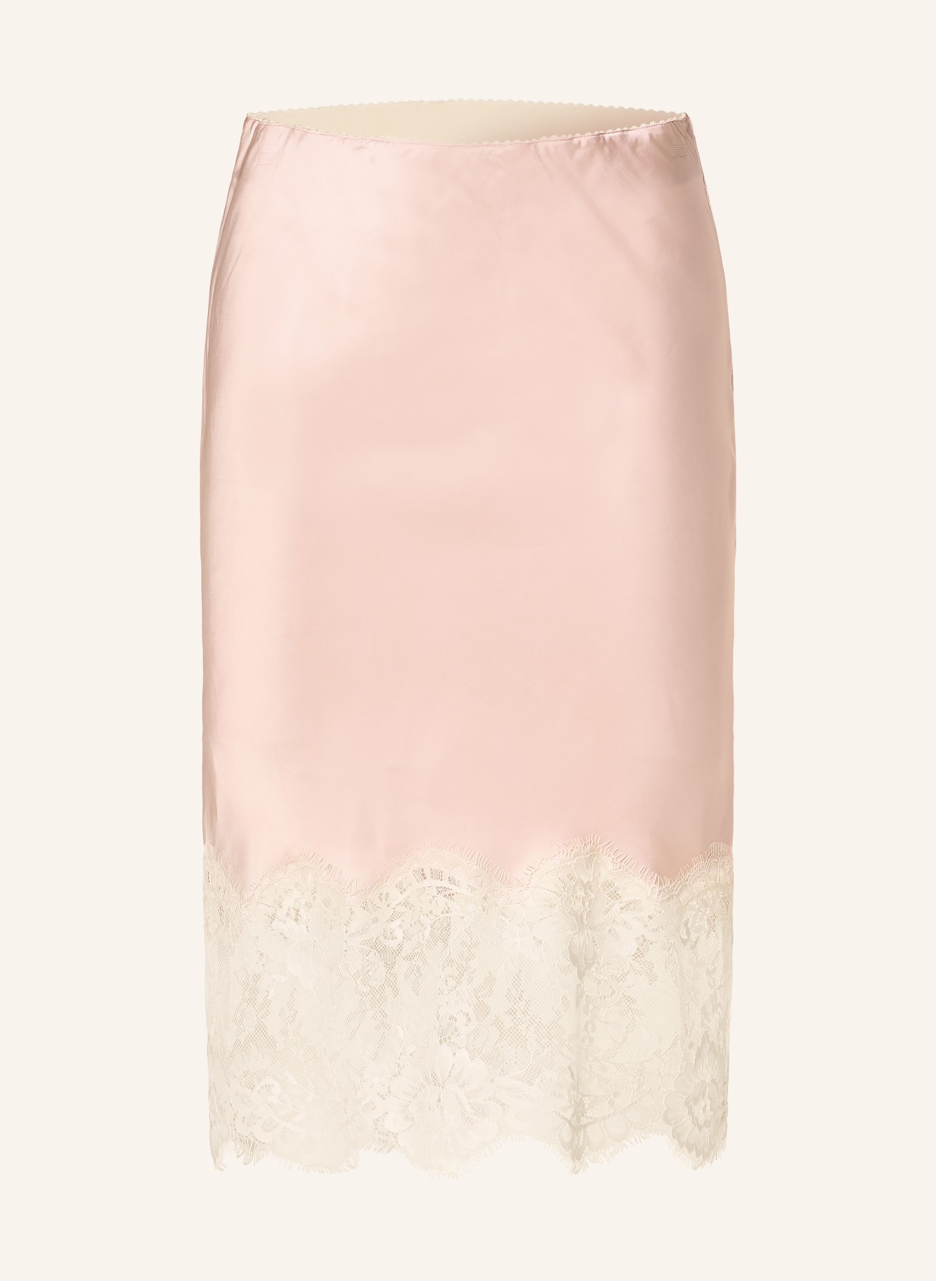 Herskind Satynowa spódnica HERBERT z koronką: RÓŻOWOZLOTY / KREMOWY