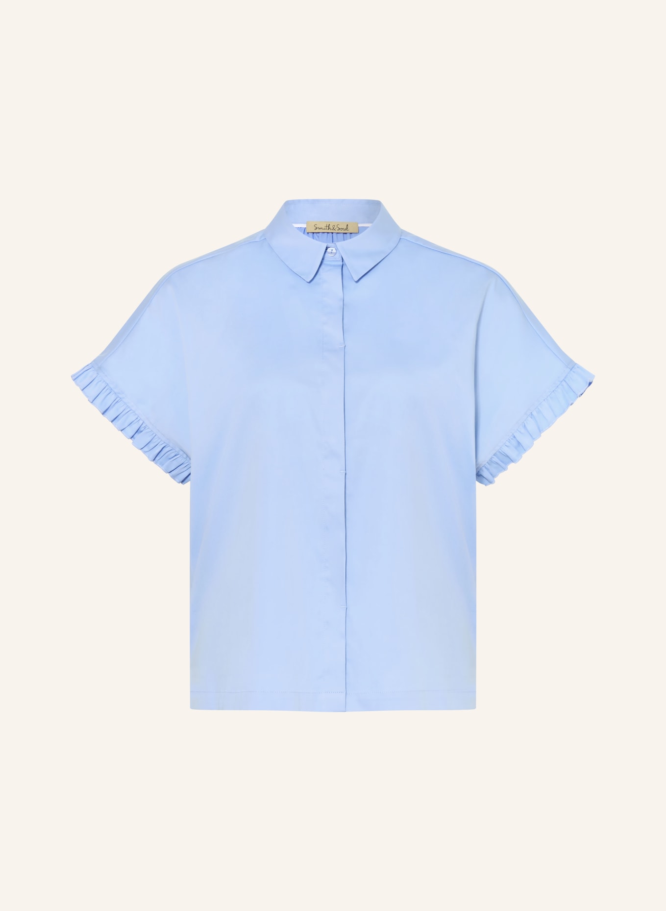 Smith & Soul Hemdbluse mit Rüschen: HELLBLAU