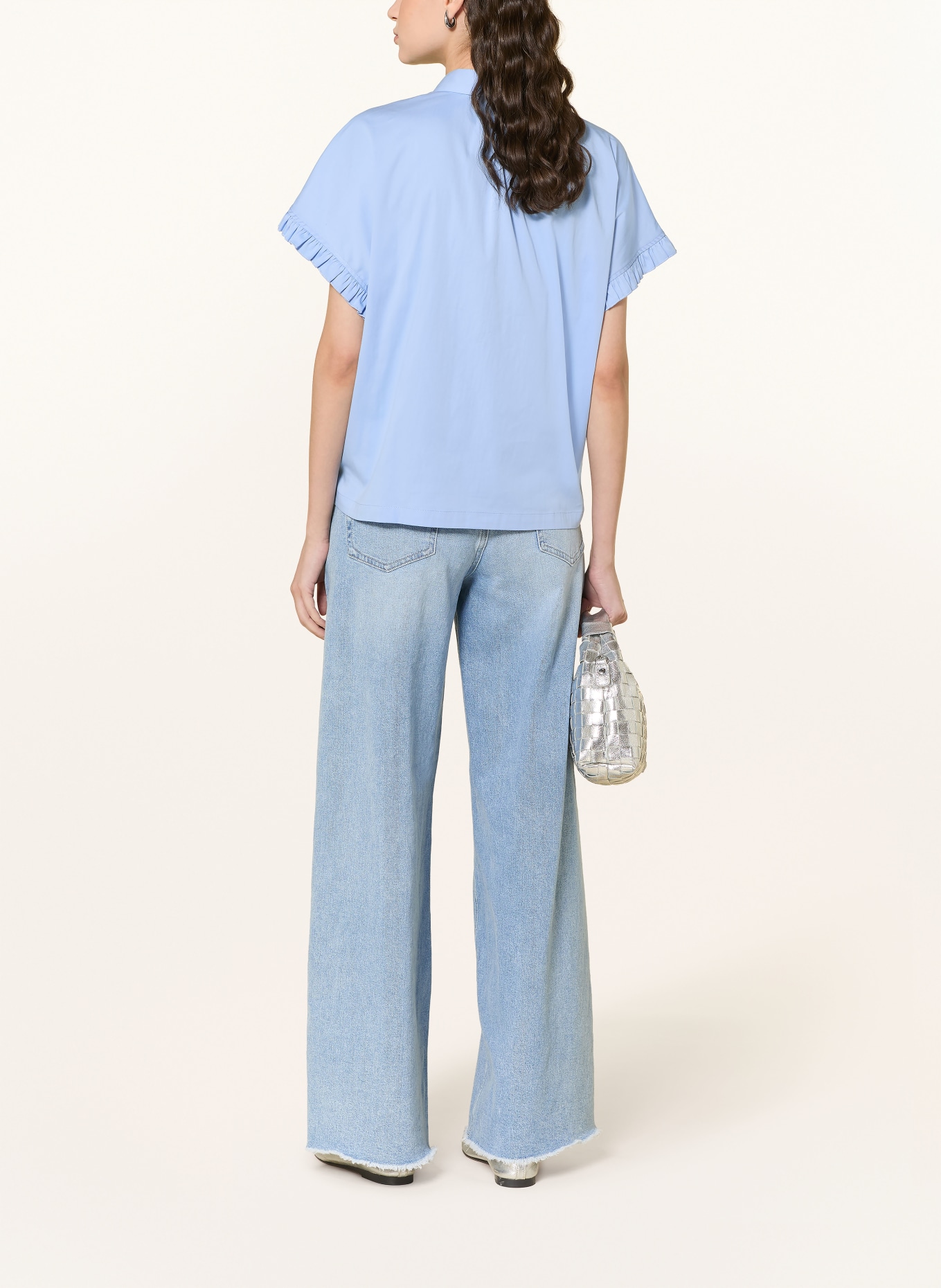 Smith & Soul Hemdbluse mit Rüschen: HELLBLAU