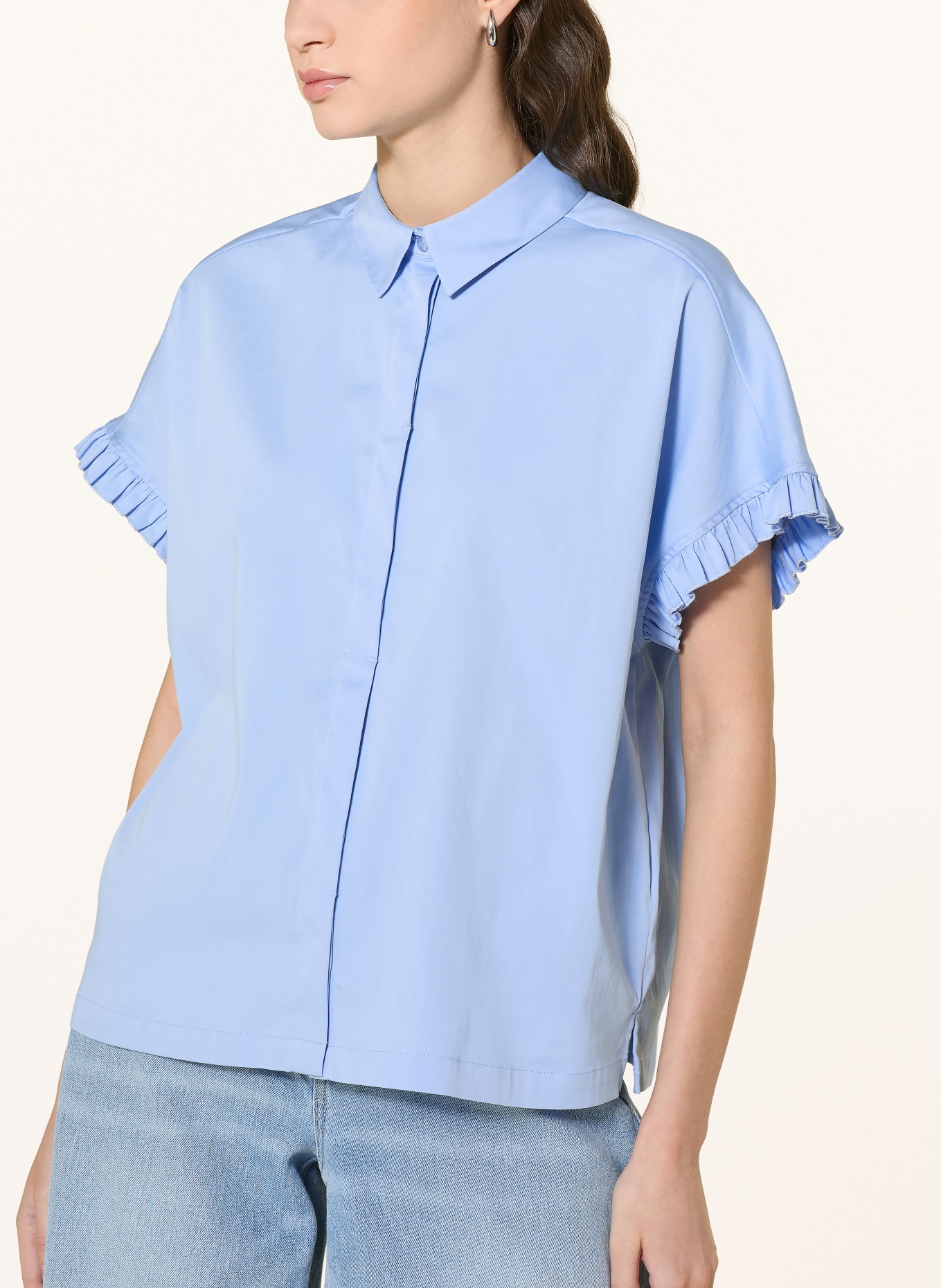 Smith & Soul Hemdbluse mit Rüschen: HELLBLAU