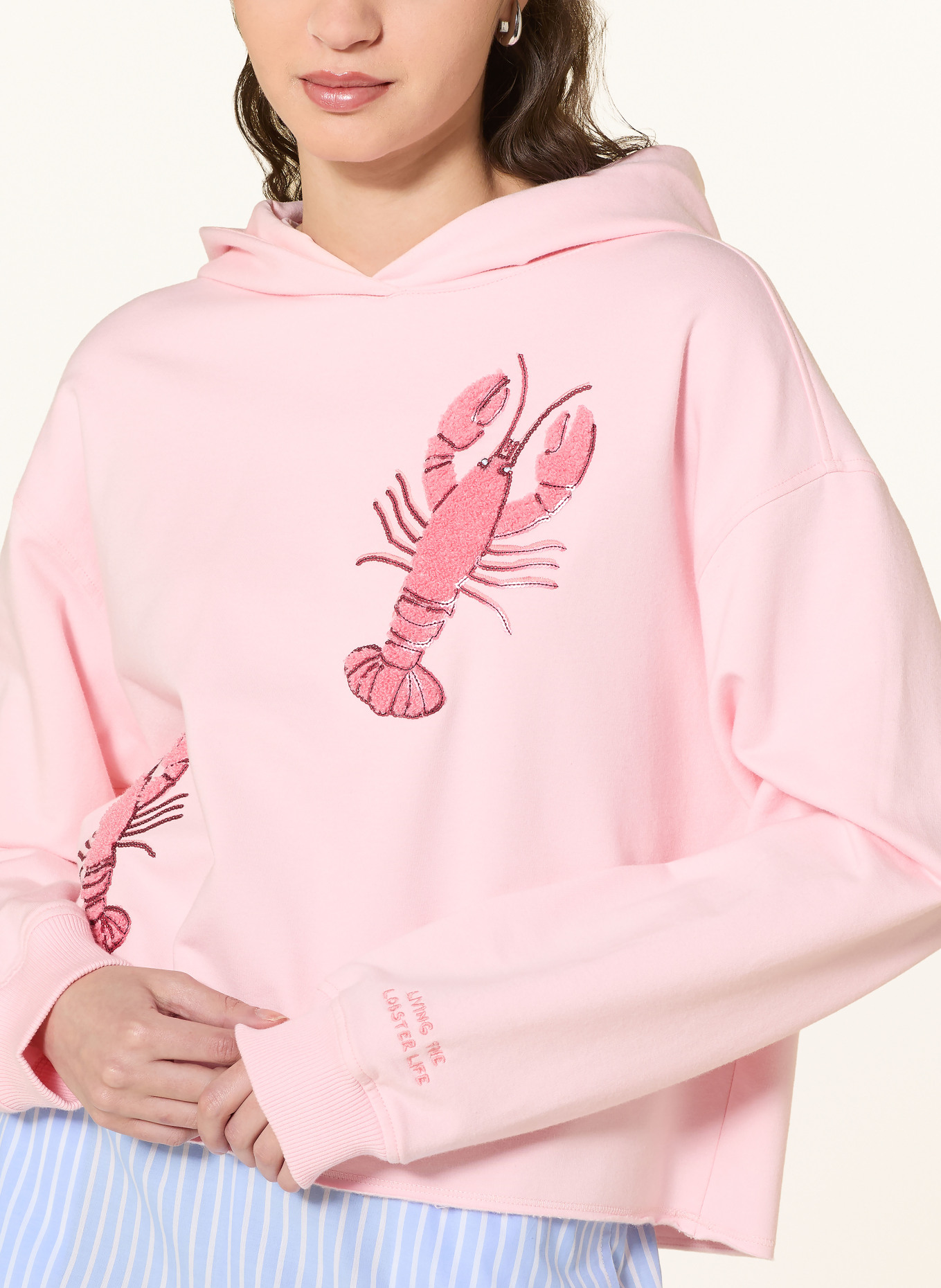 Smith & Soul Sweatshirt mit Pailletten: ROSA