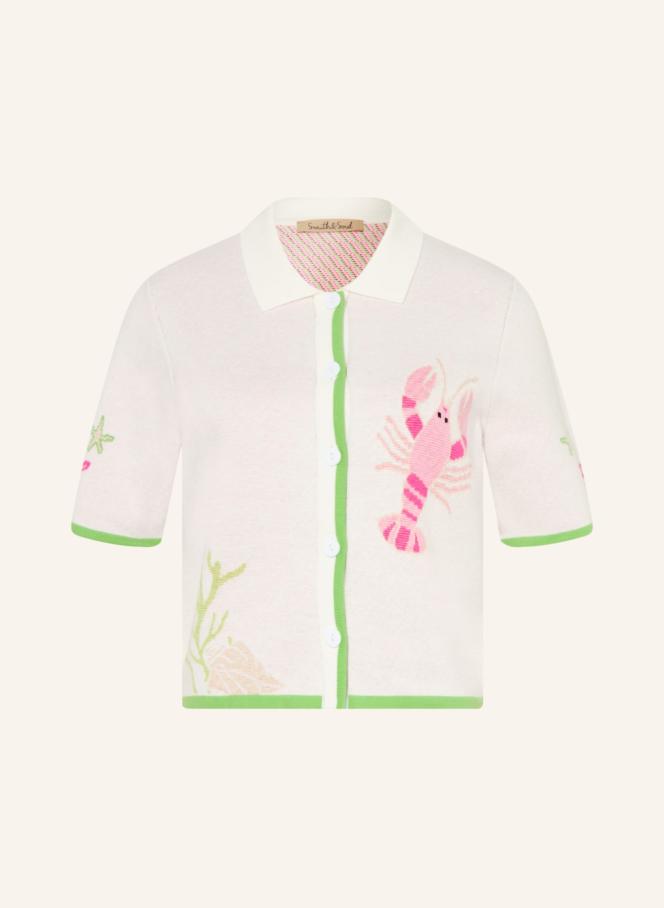 Smith & Soul vest: CRÈME / ROZE / LICHTGROEN