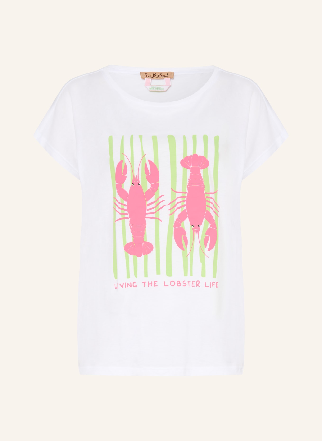 Smith & Soul koszulka: BIAŁY / ŁOSOSIOWY / JASNOZIELONY