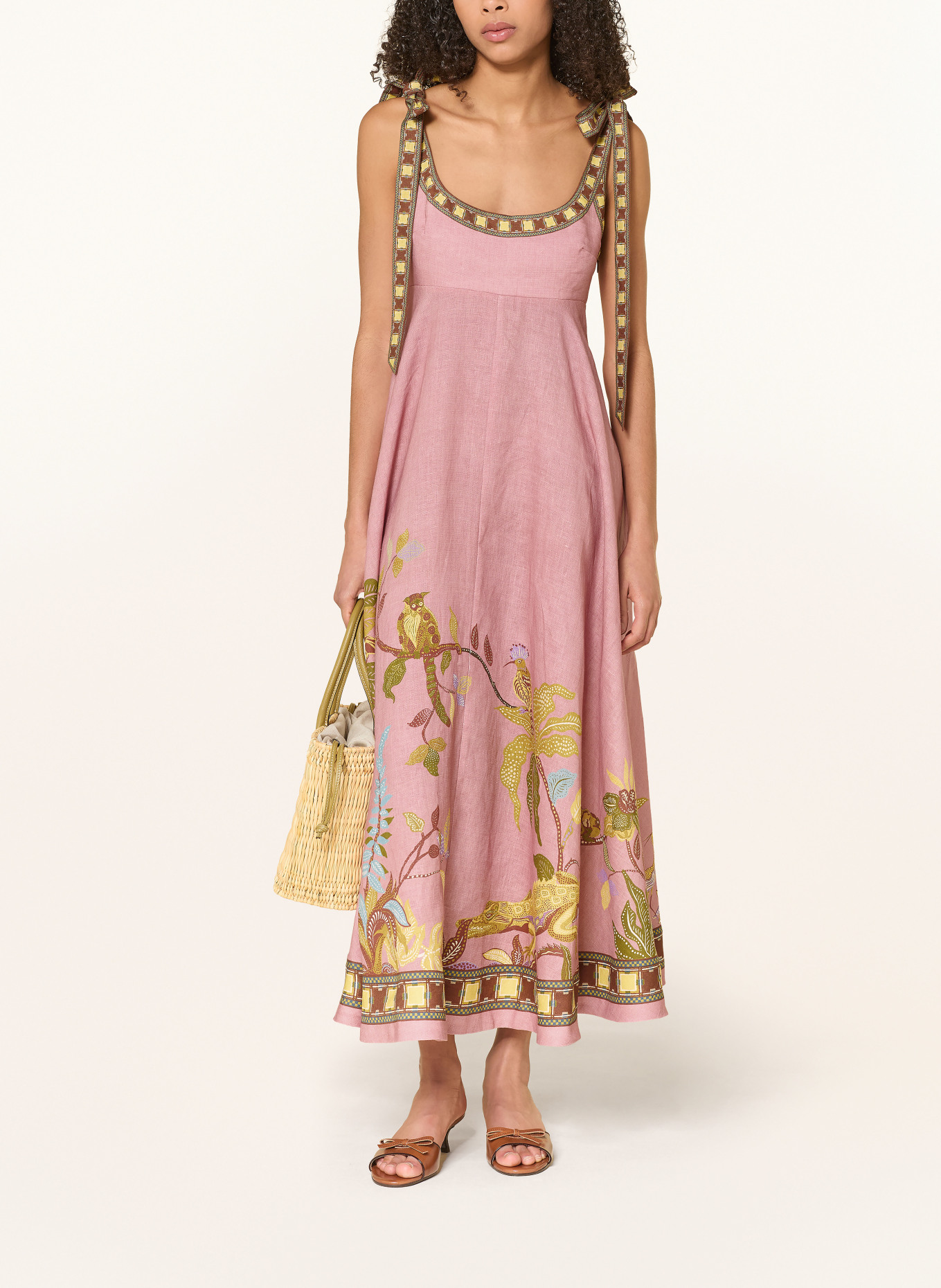 ALÉMAIS Leinenkleid ZURI: ALTROSA / BRAUN / GELB