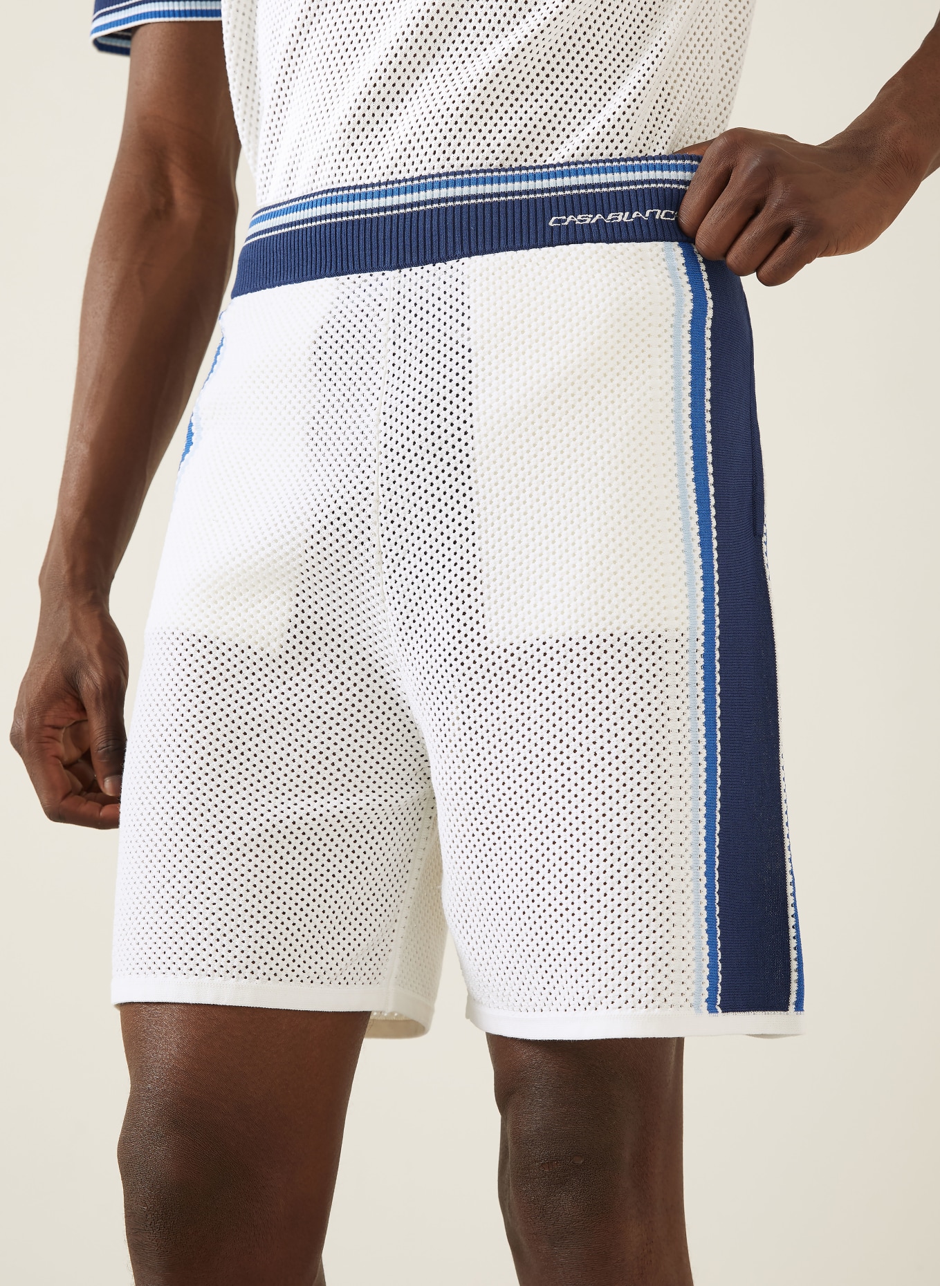 Casablanca Strickshorts: WEISS / BLAU