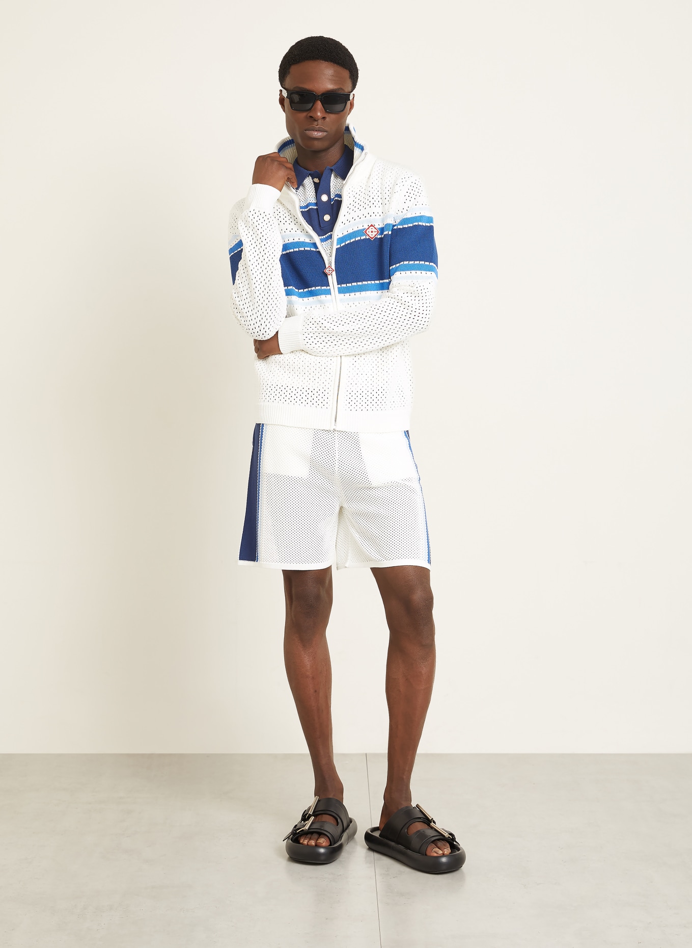 Casablanca Strickjacke: WEISS / BLAU