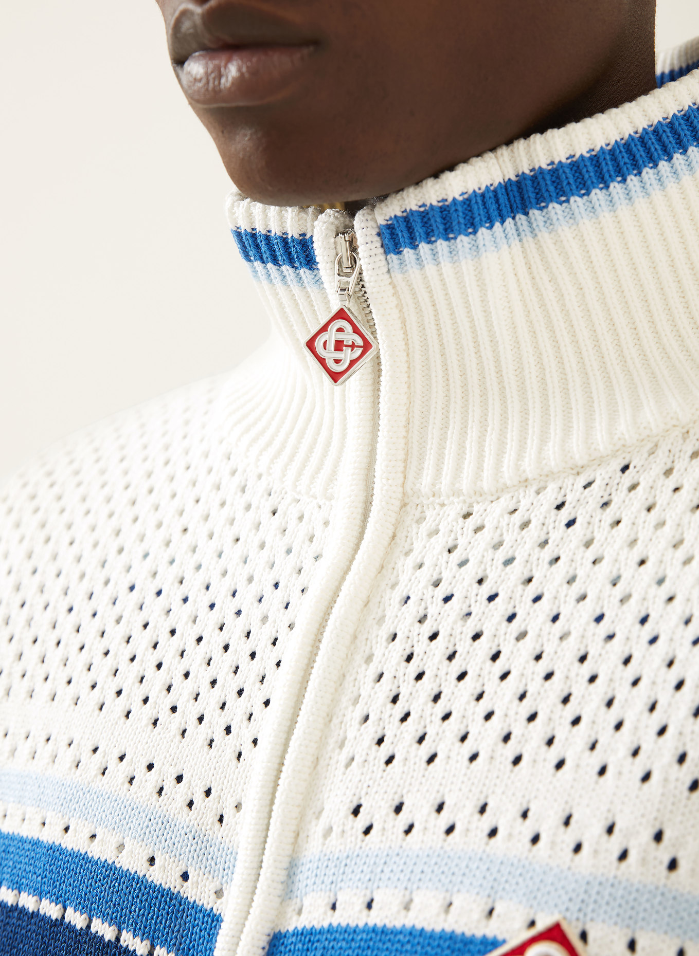 Casablanca Strickjacke: WEISS / BLAU