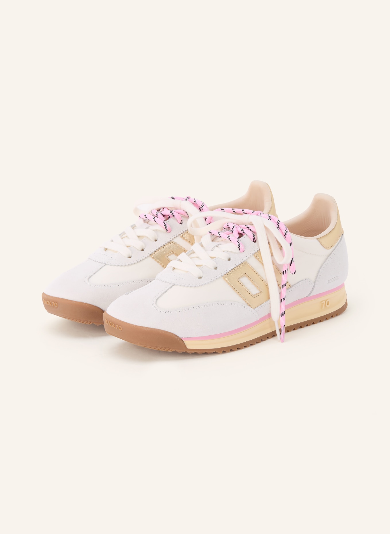 BACK 70 Sneaker JOGGER: WEISS / GOLD / ROSA