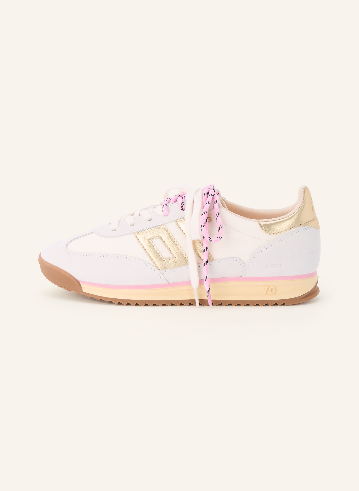 BACK 70 Sneaker JOGGER: WEISS / GOLD / ROSA