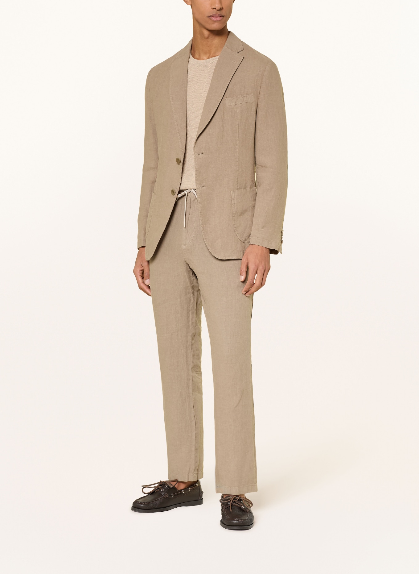 DIGEL move BENNY-pakbroek in joggingstijl, Modern Fit, van linnen: 72 BEIGE