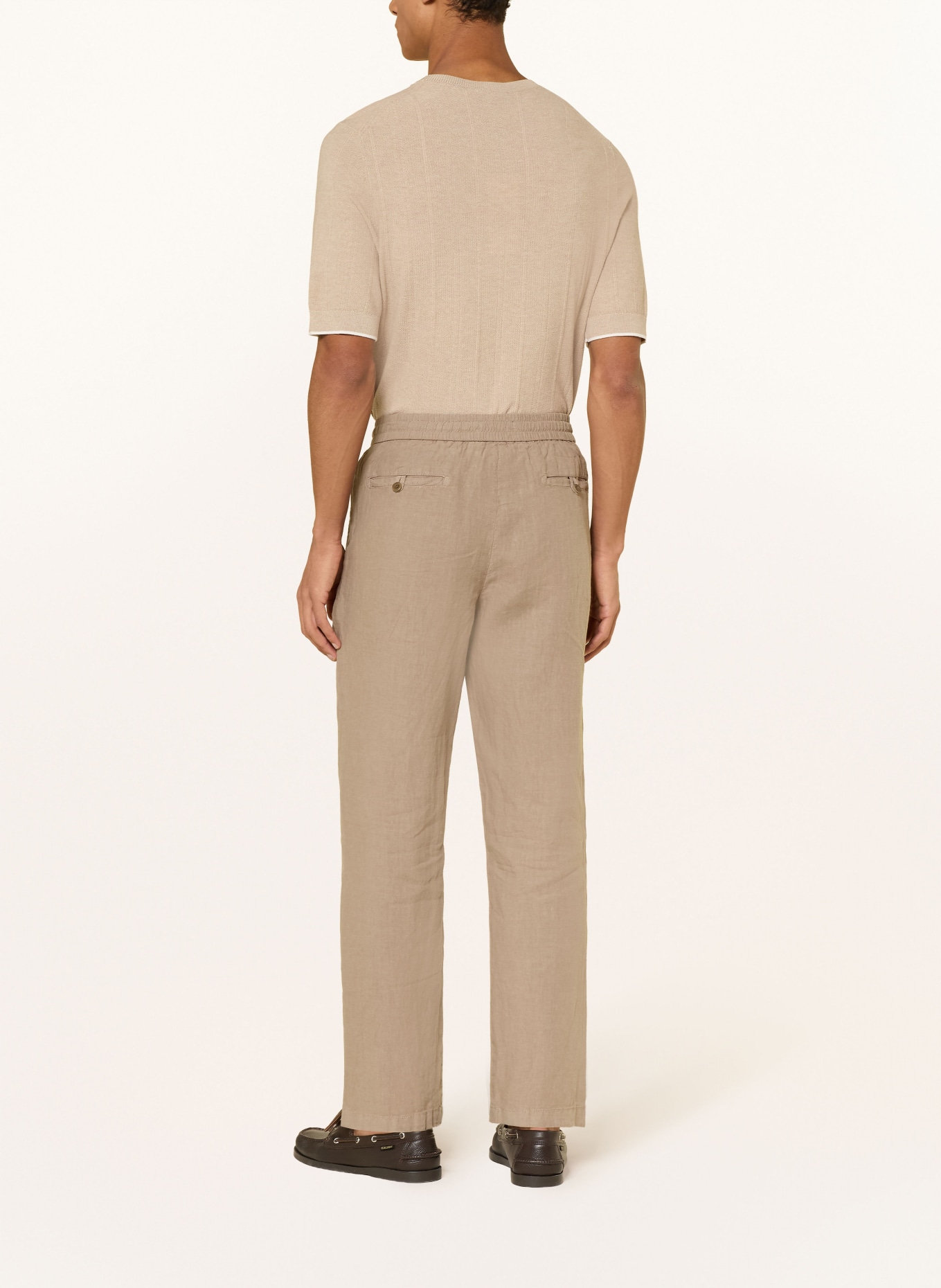 DIGEL move BENNY-pakbroek in joggingstijl, Modern Fit, van linnen: 72 BEIGE